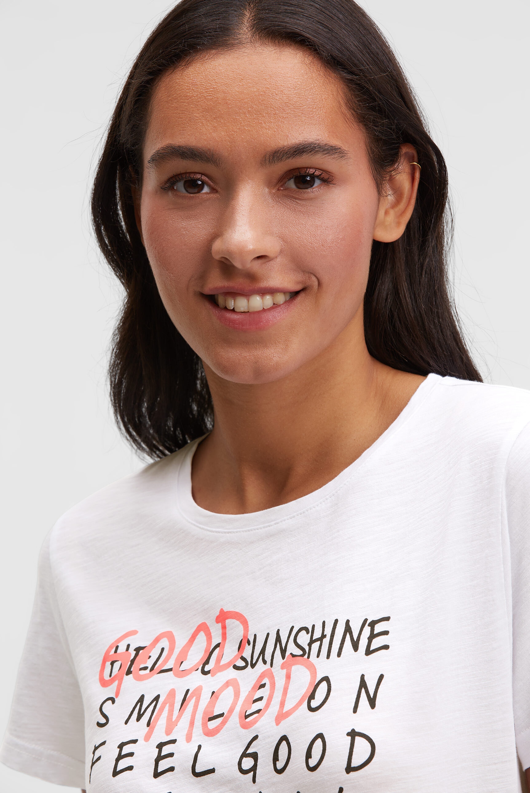 SOCCX Rundhalsshirt mit Gummizug im Saum