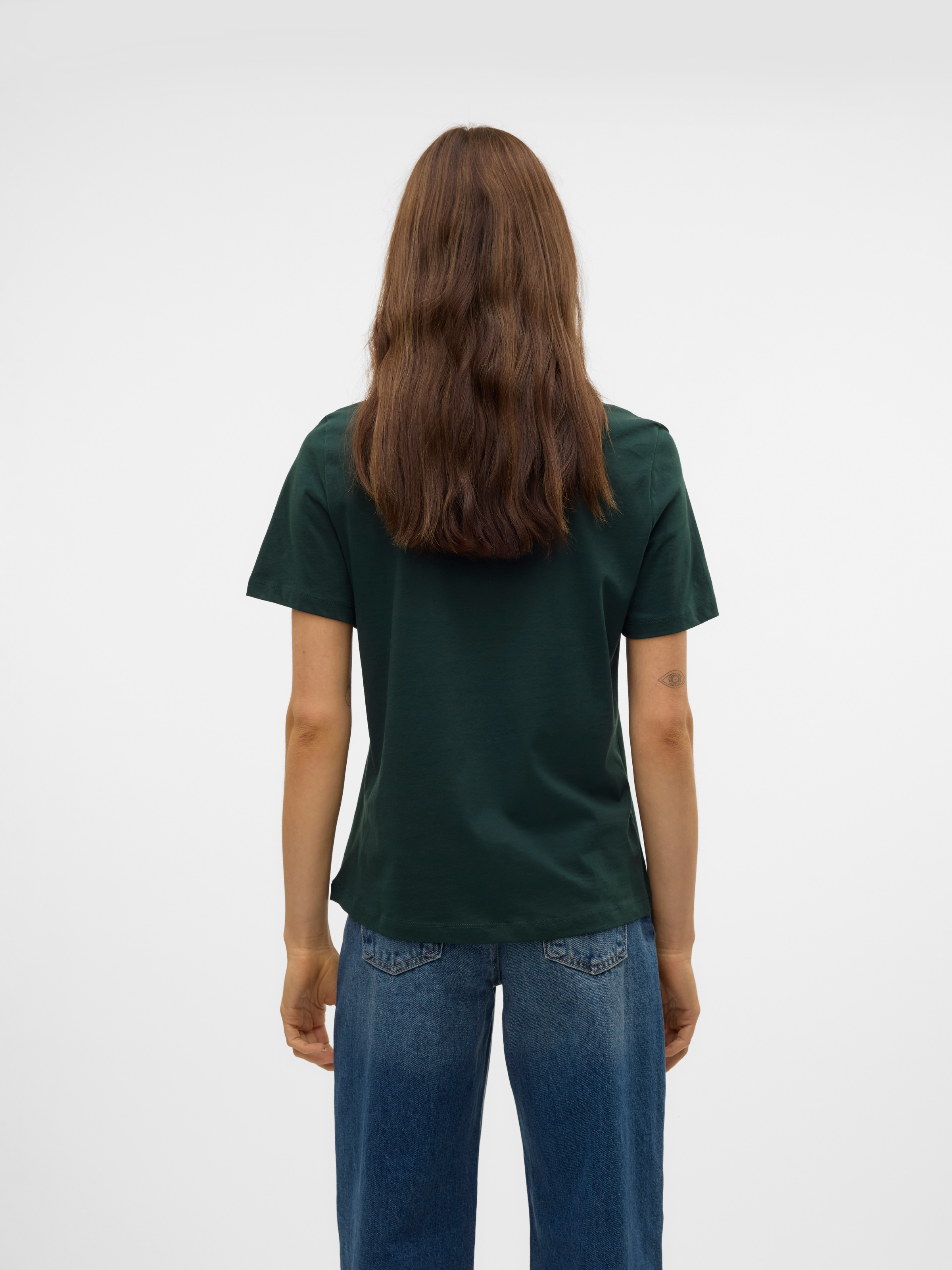 Kurzarmshirt VERO MODA "VMPAULINA SS T-SHIRT GA JRS NOOS", Damen, Gr. L, grün (pine grove), Jersey, Obermaterial: 100% Baumwolle, unifarben, normal, Rundhals, Shirts, Baumwolle, regular fit 2