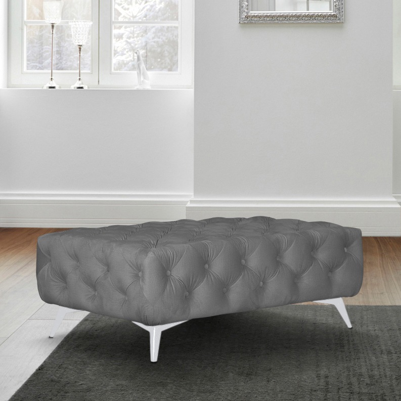 Home affaire Polsterhocker "Amaury" Chesterfield-Optik, Breite 120cm, Fußfa günstig online kaufen