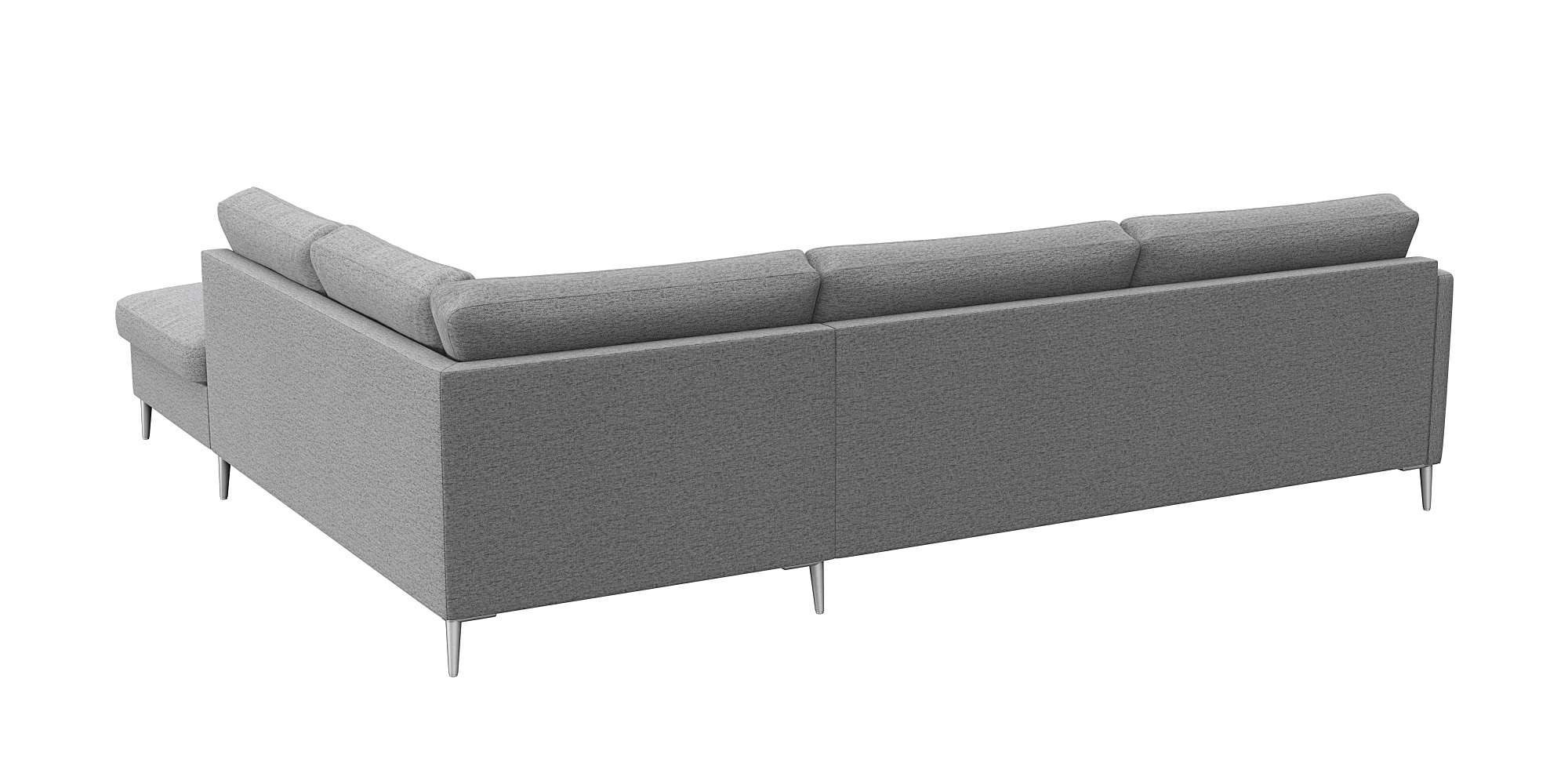 FLEXLUX Ecksofa »Fiore, L-Form, bequem und komfortabel durch hochwertigem Sitzaufbau«, schmale Armlehnen, Kaltschaum, Füße Alu