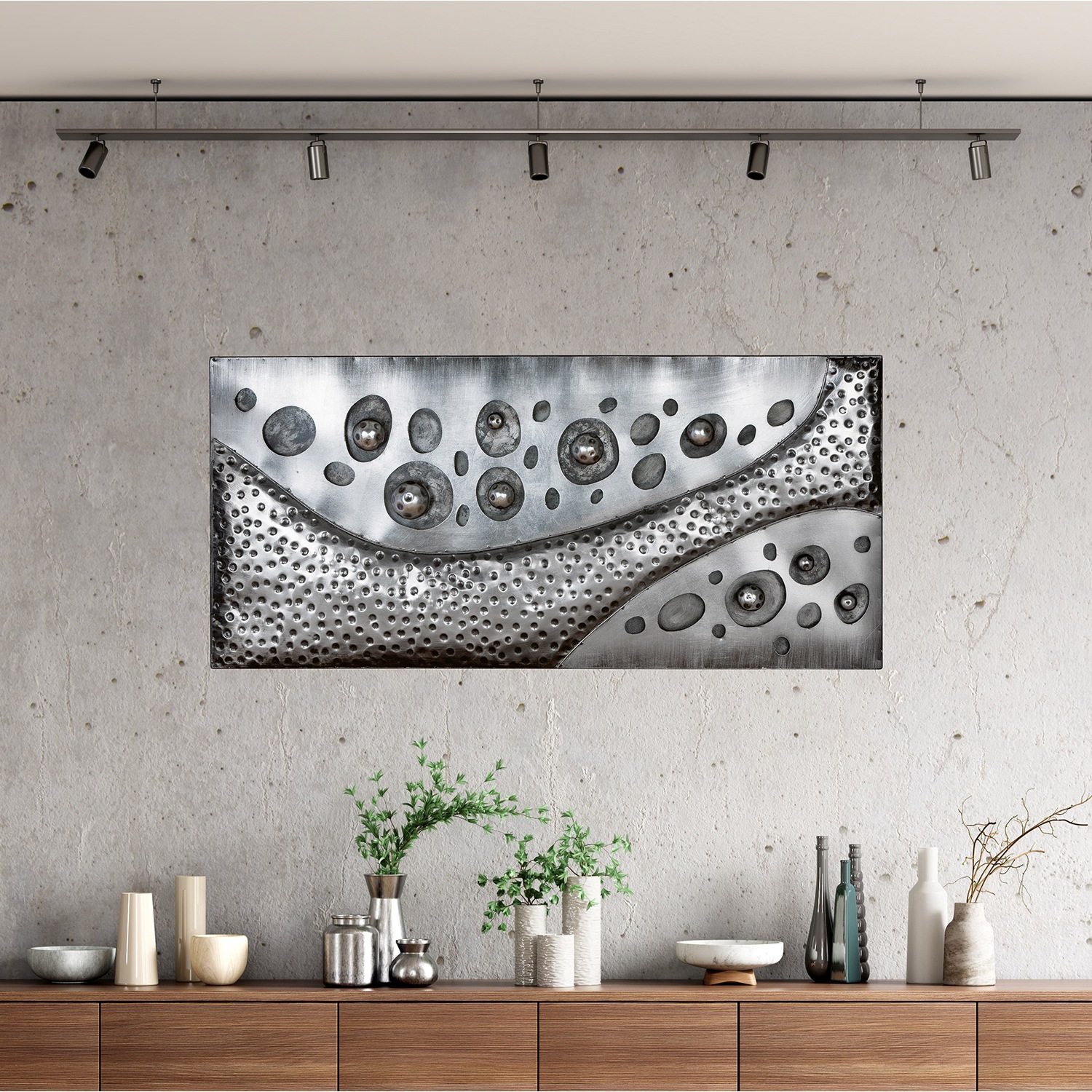 Casablanca by Gilde Metallbild "Bild rechteckig Callosti silberfarben H. 56 günstig online kaufen