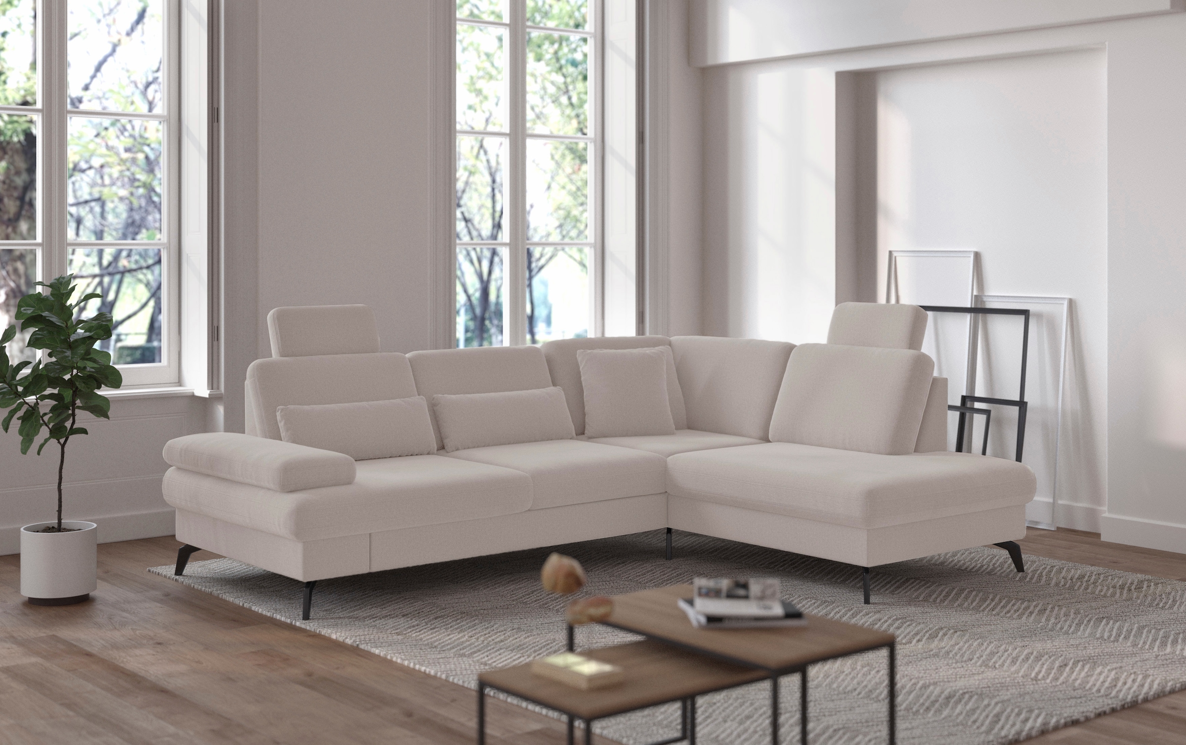 sit&more Ecksofa »Morris L-Form, inkl. Sitztiefenverstellung«, wahlweise mit Armteilverstellung, Bettfunktion & Bettkasten