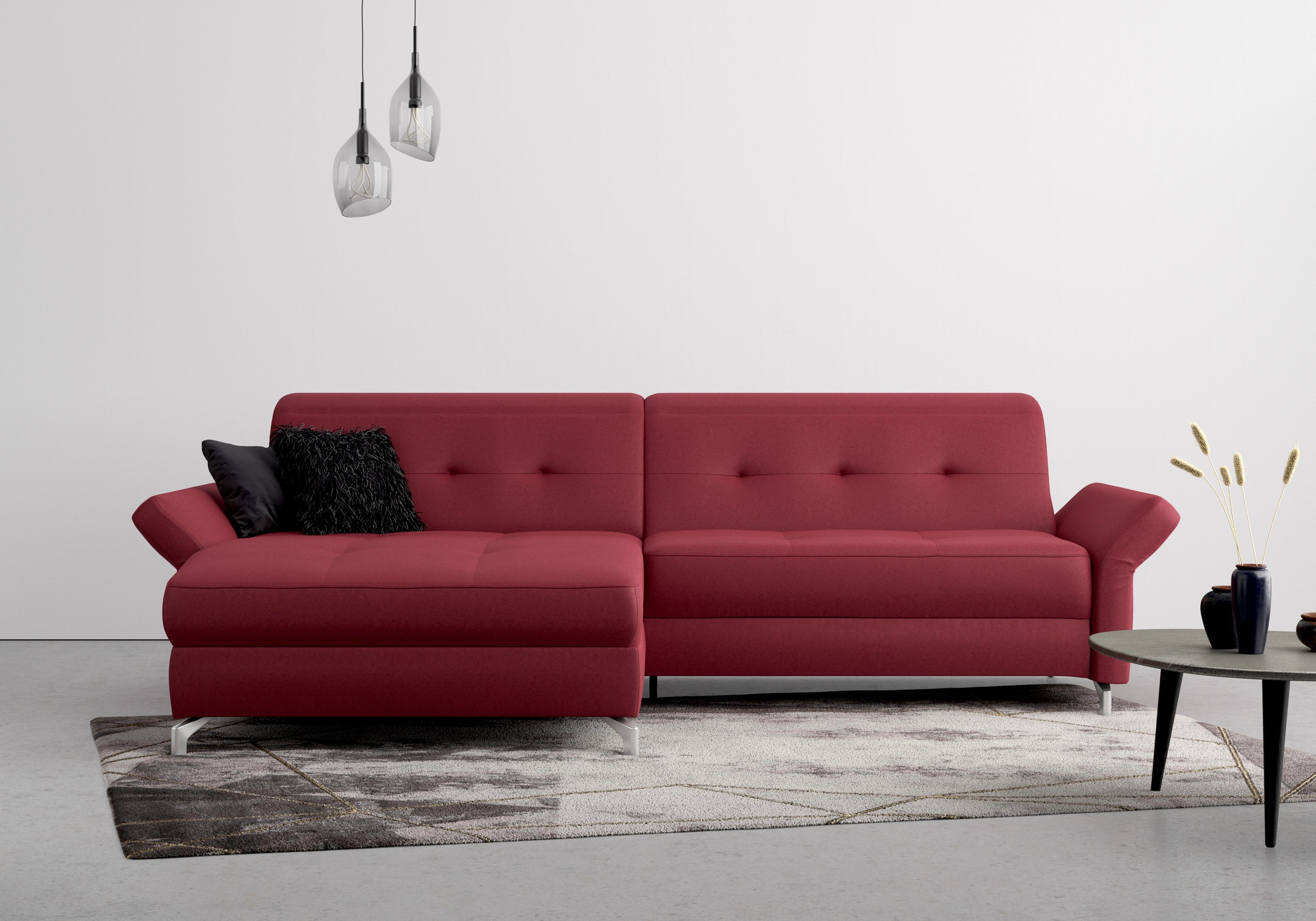 Home affaire Ecksofa "Maredo L-Form" Federkern, wahlweise auch mit Kopfteil günstig online kaufen