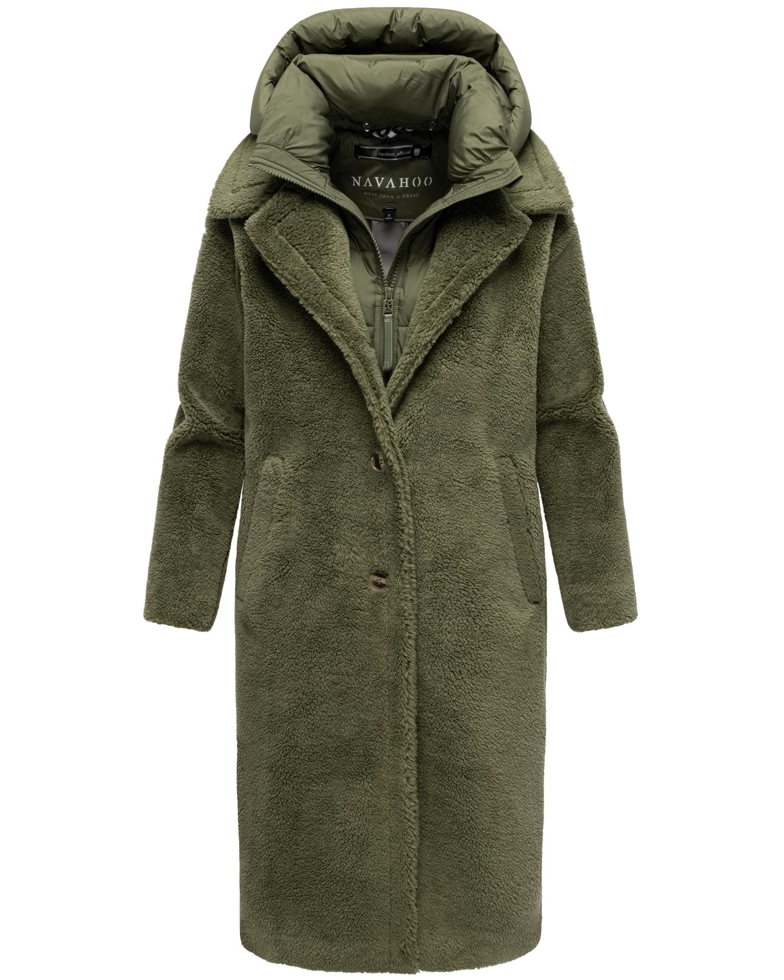 Navahoo Wintermantel »Teddyzauber 14«, Plüschmantel aus Teddyfleece mit abnehbmarem Krageneinsatz