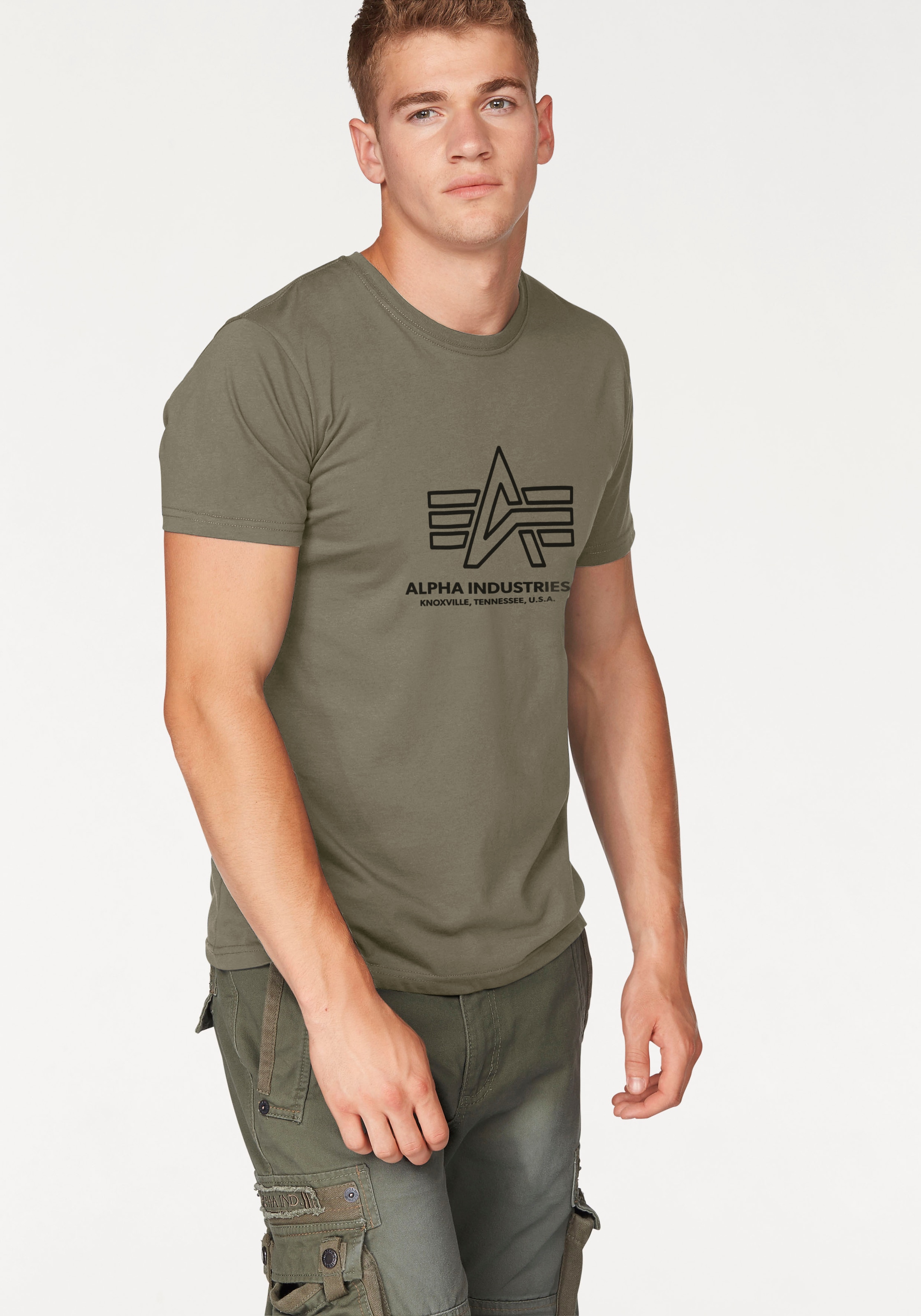 Alpha Industries Rundhalsshirt "Logo Print T" Baumwolle, regular fit