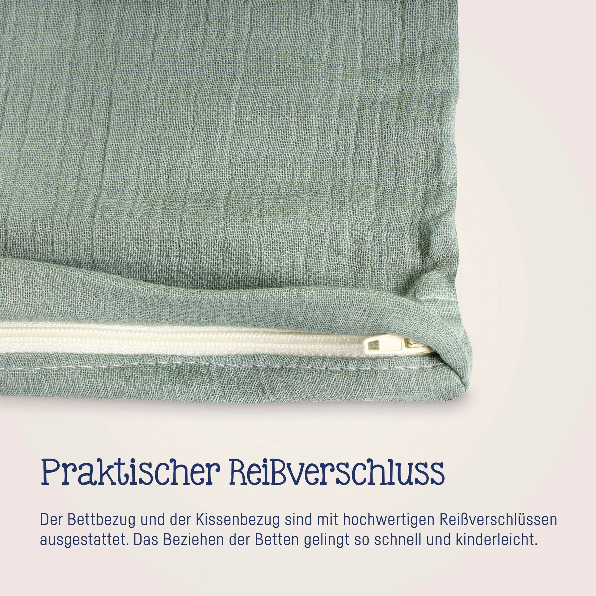 Julius Zöllner Kinderbettwäsche »Baby- und Kinderbettwäsche aus 100% Musselin«, (2 tlg.), erhältlich in den Größen 80x80+35x40cm und 100x135+40x60cm
