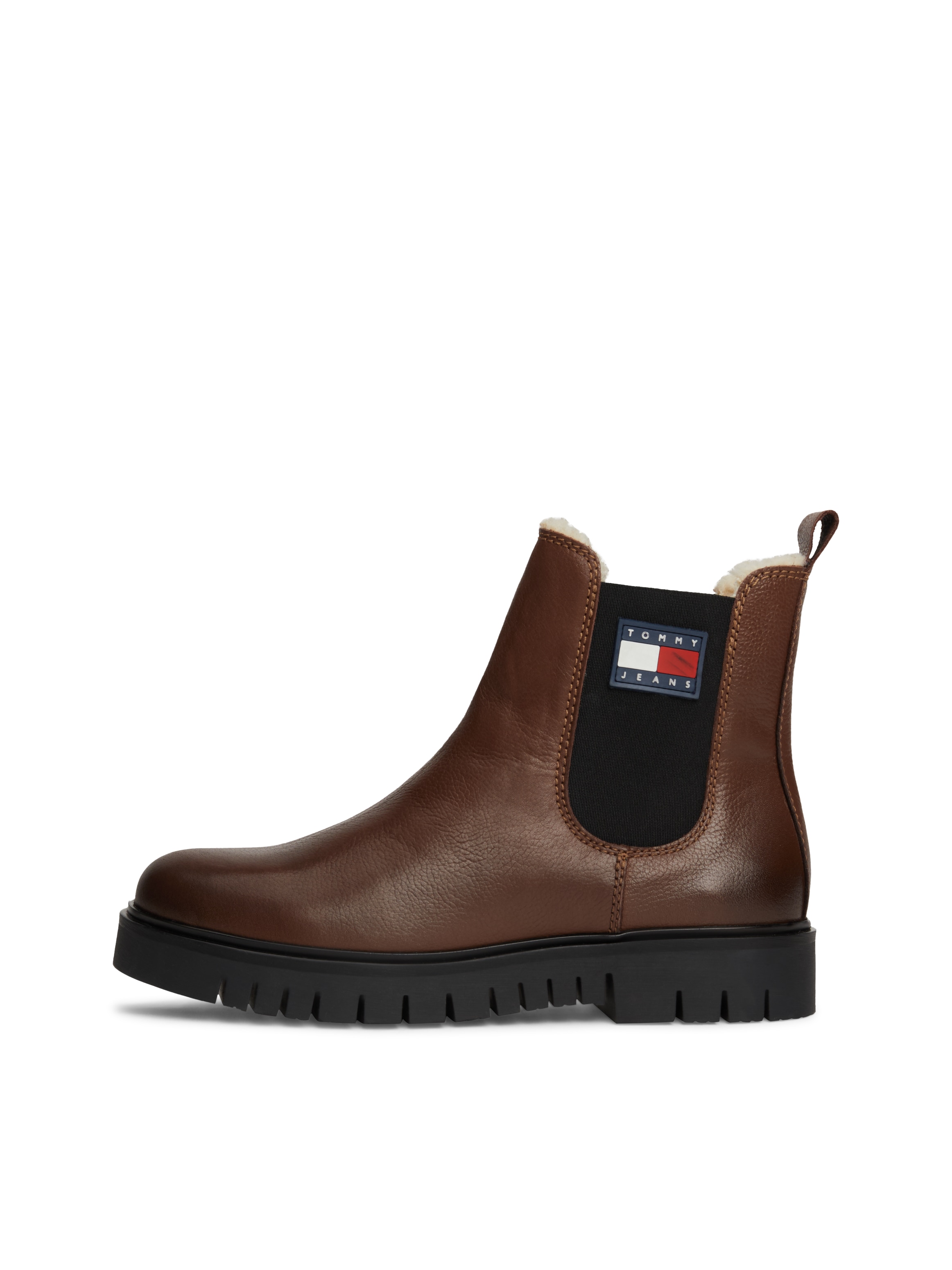 Tommy Jeans Winterboots »TJW CHELSEA BOOT WL«, Blockabsatz, Plateau, Chelseaboots, Schlupfschuh mit seitlichem Logo