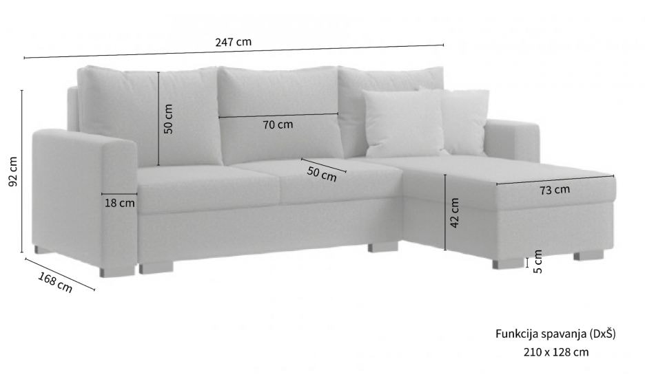 Home affaire Ecksofa »Combrit«, mit Bettfunktion und Stauraum