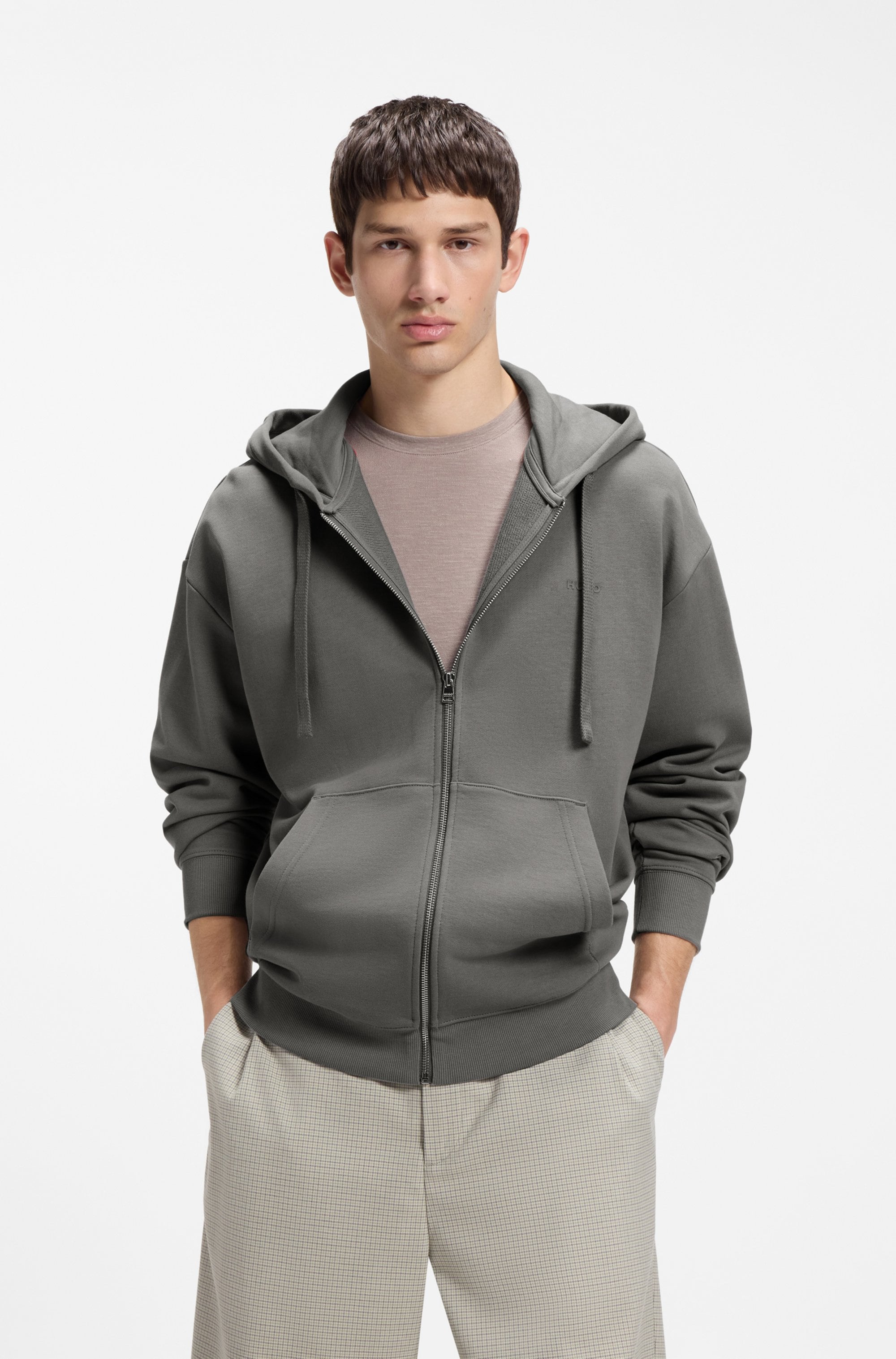 HUGO Kapuzensweatjacke Relaxed Fit, Kapuze, Taschen günstig online kaufen