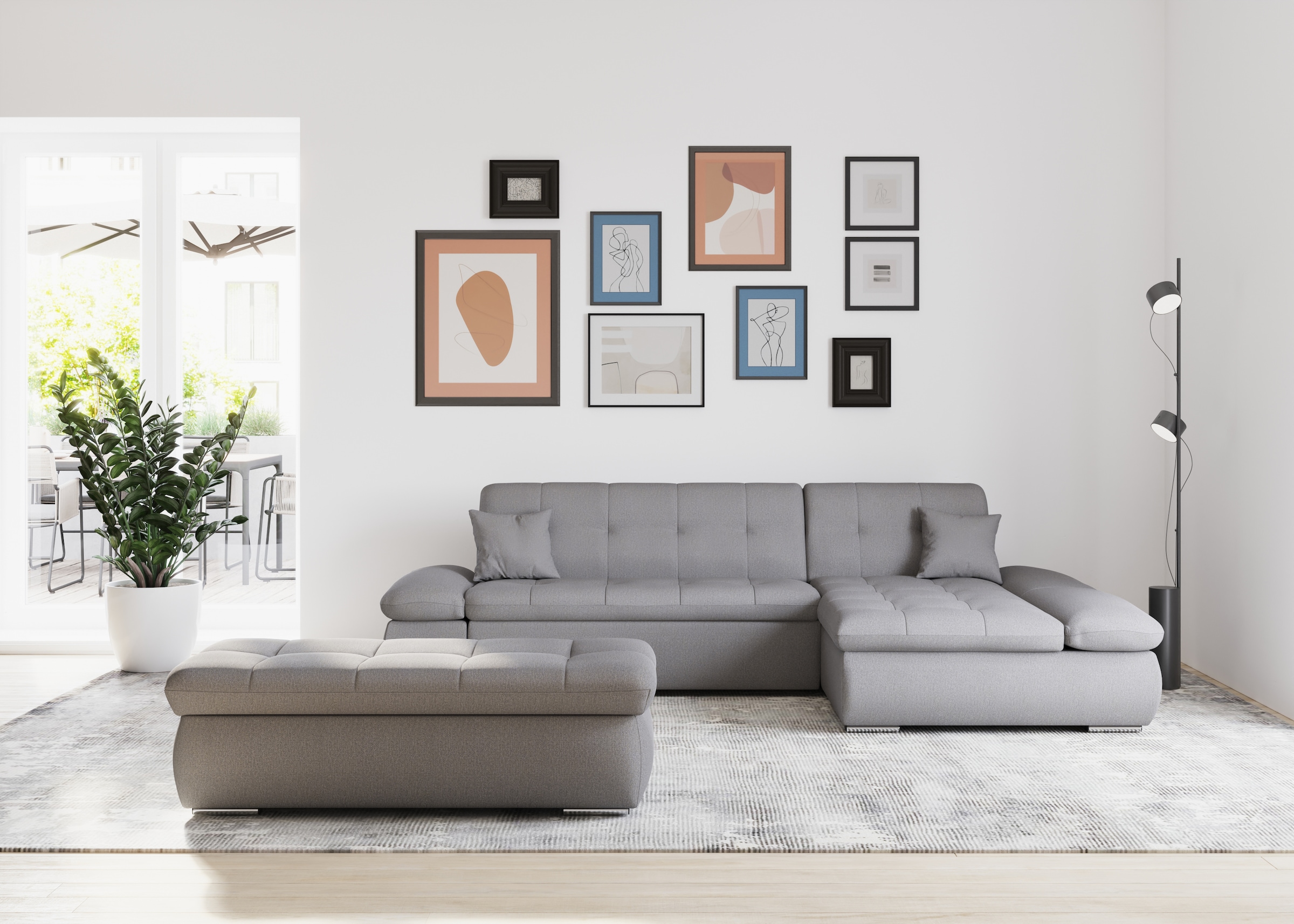 DOMO collection Ecksofa »Moric B/T/H 300/172/80 cm, auch in Cord, L-Form«, XXL-Format, wahlweise auch mit Bettfunktion und Armverstellung