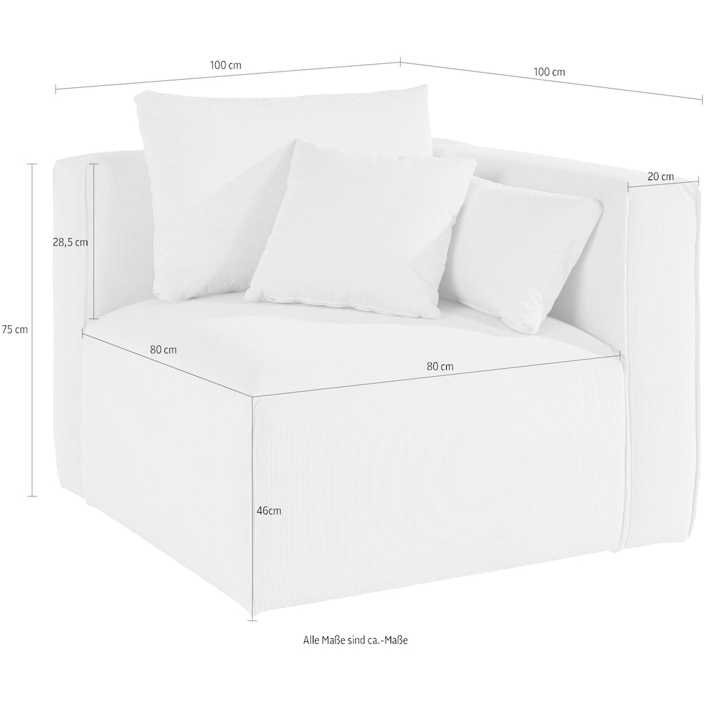 Guido Maria Kretschmer Home&Living Sofa-Eckelement »Comfine«, Modul-Ecke zur indiviuellen Zusammenstellung, in 3 Bezugsvarianten