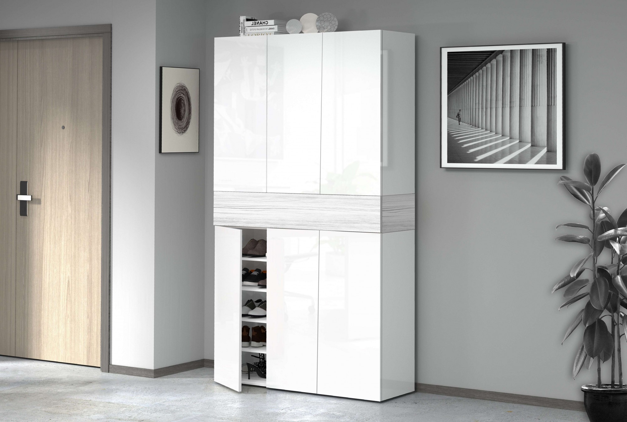 INOSIGN Schuhschrank »Savona«, Höhe 200cm, 12 Einlegeböden, 21 Fächer