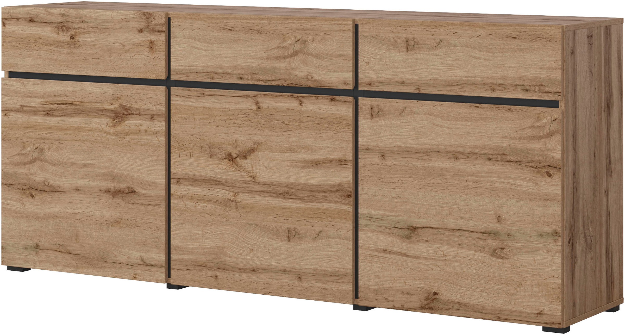 INOSIGN Kommode "Cross,Breite 180 cm, moderne grifflose Kommode,3 Türen/3 S günstig online kaufen