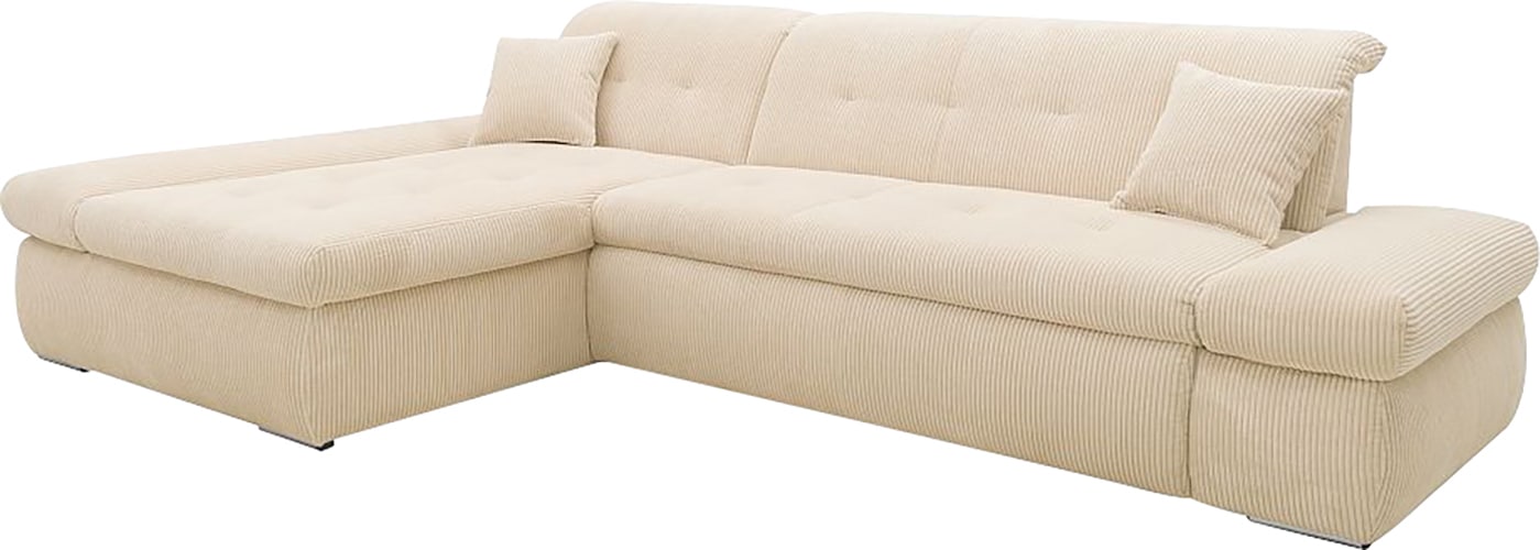 DOMO collection Ecksofa »Moric B/T/H 300/172/80 cm, auch in Cord, L-Form«, XXL-Format, wahlweise auch mit Bettfunktion und Armverstellung