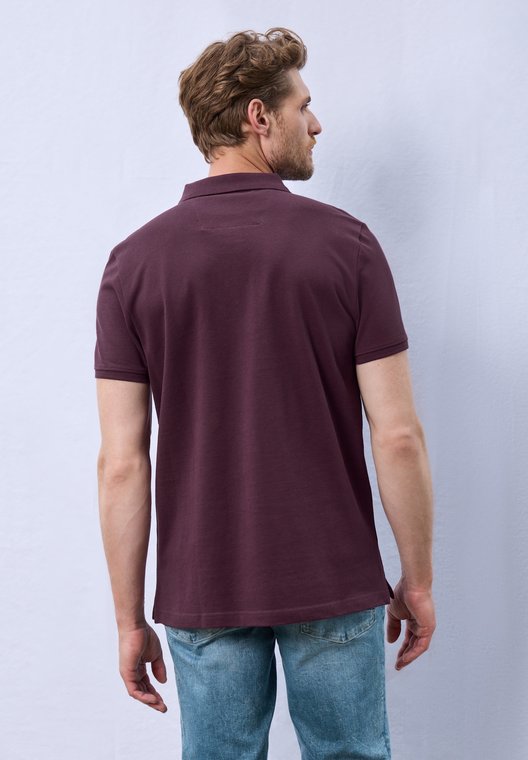 STREET ONE MEN Poloshirt, aus reiner Baumwolle