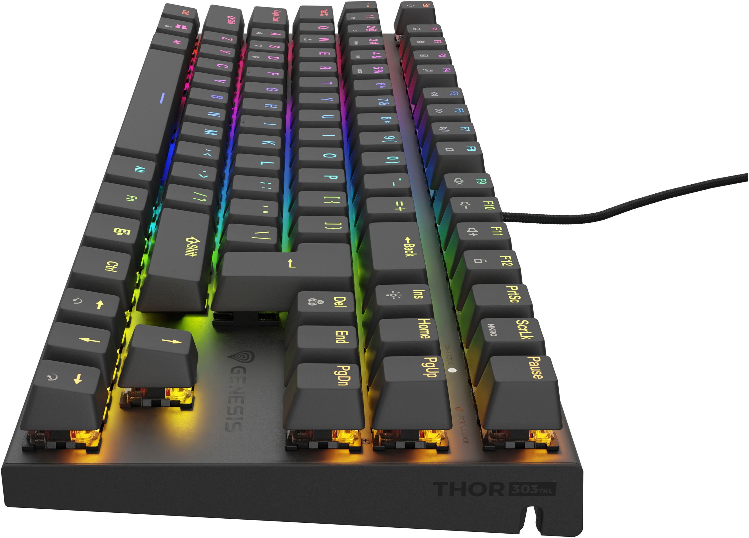 Genesis Gaming-Tastatur »THOR 303 TKL« (Antirutsch-Füße | Funktionstasten | Makrotasten | Multimedia-Tasten | Profil-Speicher | USB-Anschluss | Windows-Sperrtaste)