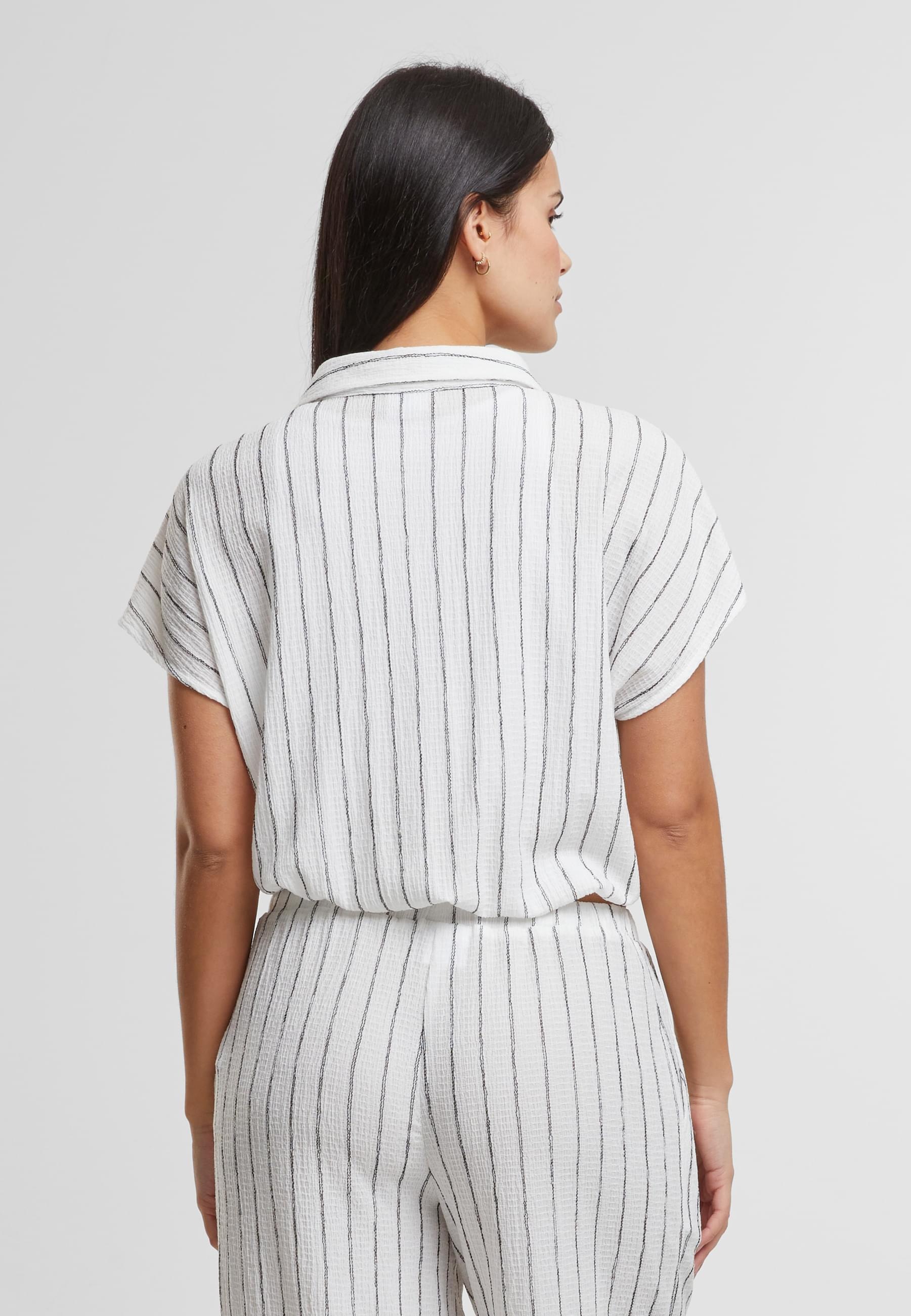 URBAN CLASSICS Klassische Bluse »Urban Classics Ladies Structured Striped Tied Blouse«