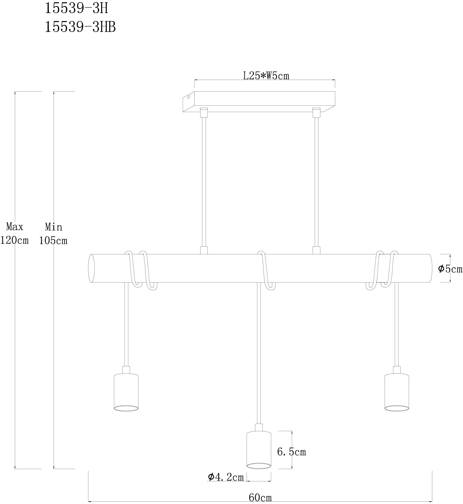 GLOBO LIGHTING Hängeleuchte »GREGOR«, Leuchtmittel E27 | ohne Leuchtmittel, Hängelampe/Holz/Kabel zum Herumwickeln/Esszimmer