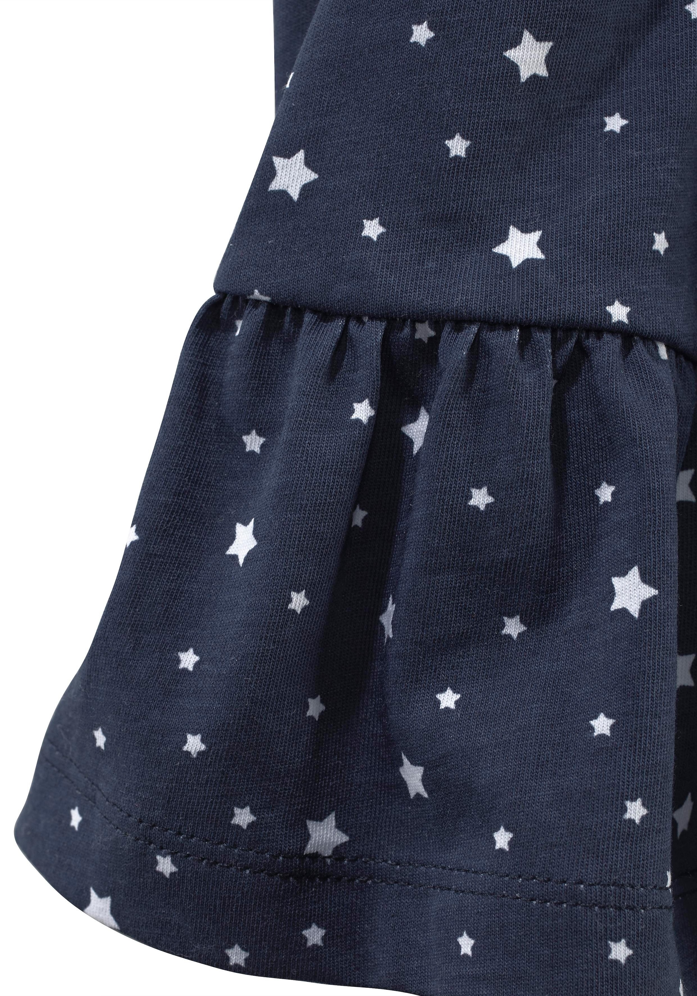 KIDSWORLD Jerseykleid »2tlg. Shirtkleid + Haarband im niedlichen Sternen-Allover«, (Set, 2 tlg.), festliche Anlässe, knielang, verspielter Stil, aus Baumwolle