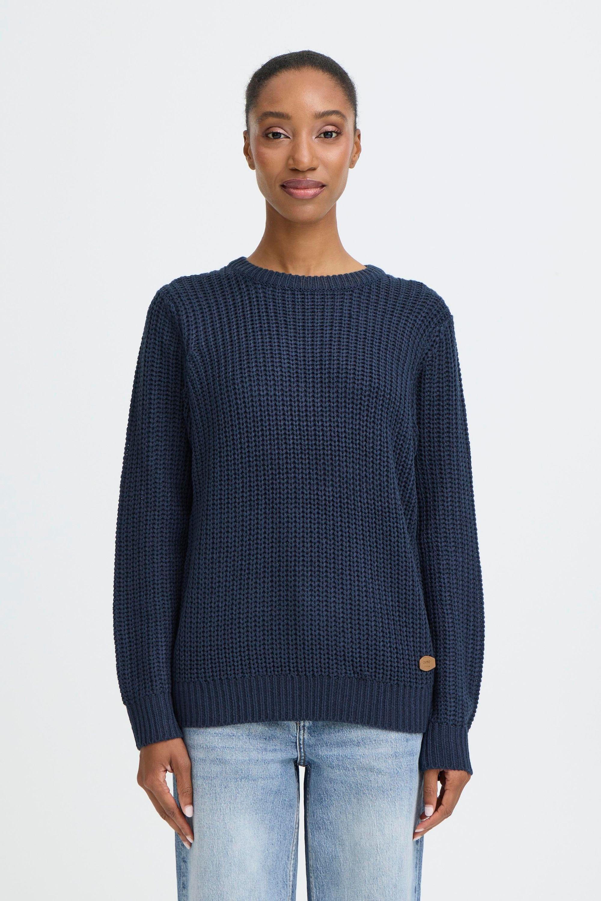 OXMO Strickfleece-Pullover »Strickpullover OXEDNA ONECK«