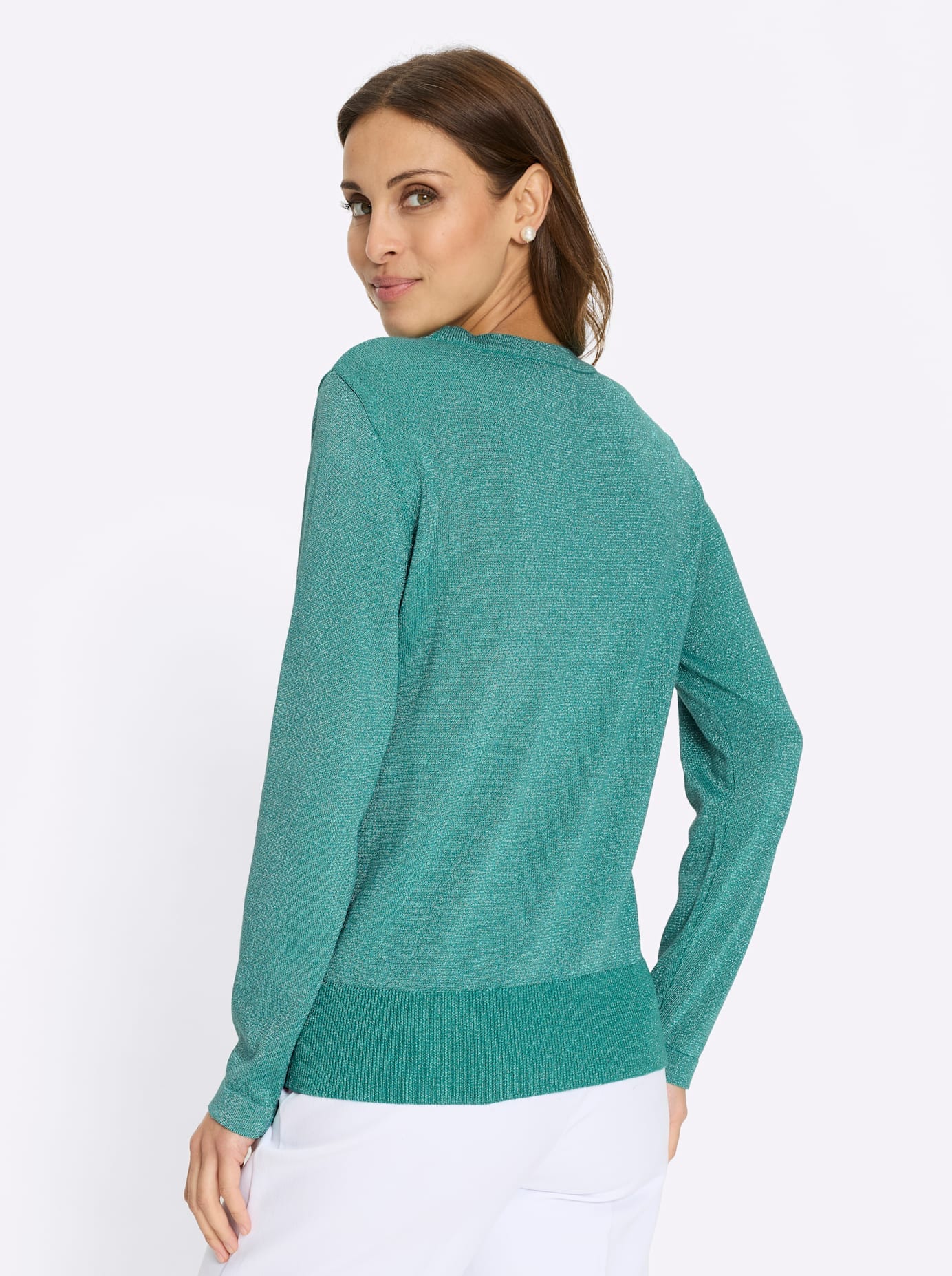 Lady Rundhalspullover »Lurex-Pullover«