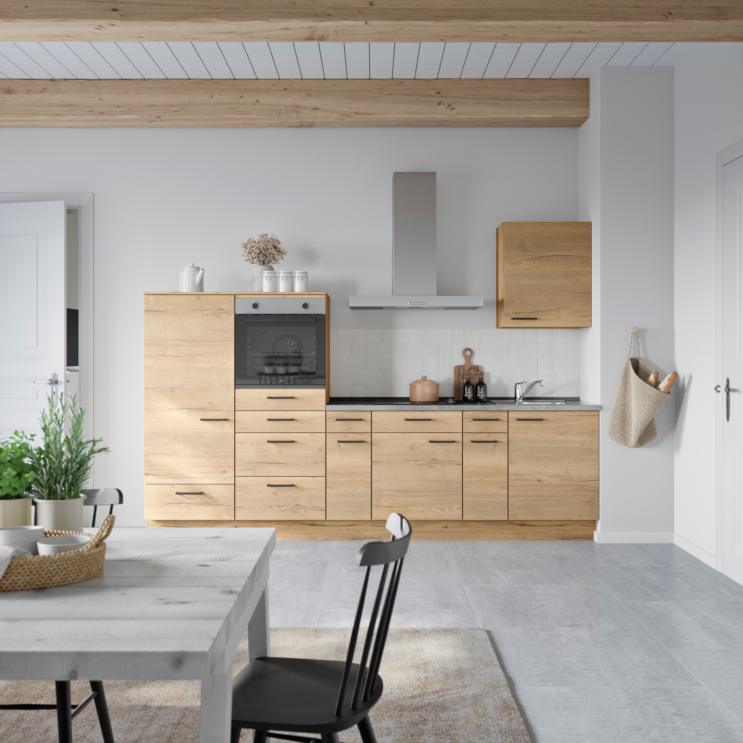 nobilia® Küchenzeile »"Structura I"«, vormontiert, Ausrichtung wählbar, Breite 300 cm, wahlw. mit E-Geräten