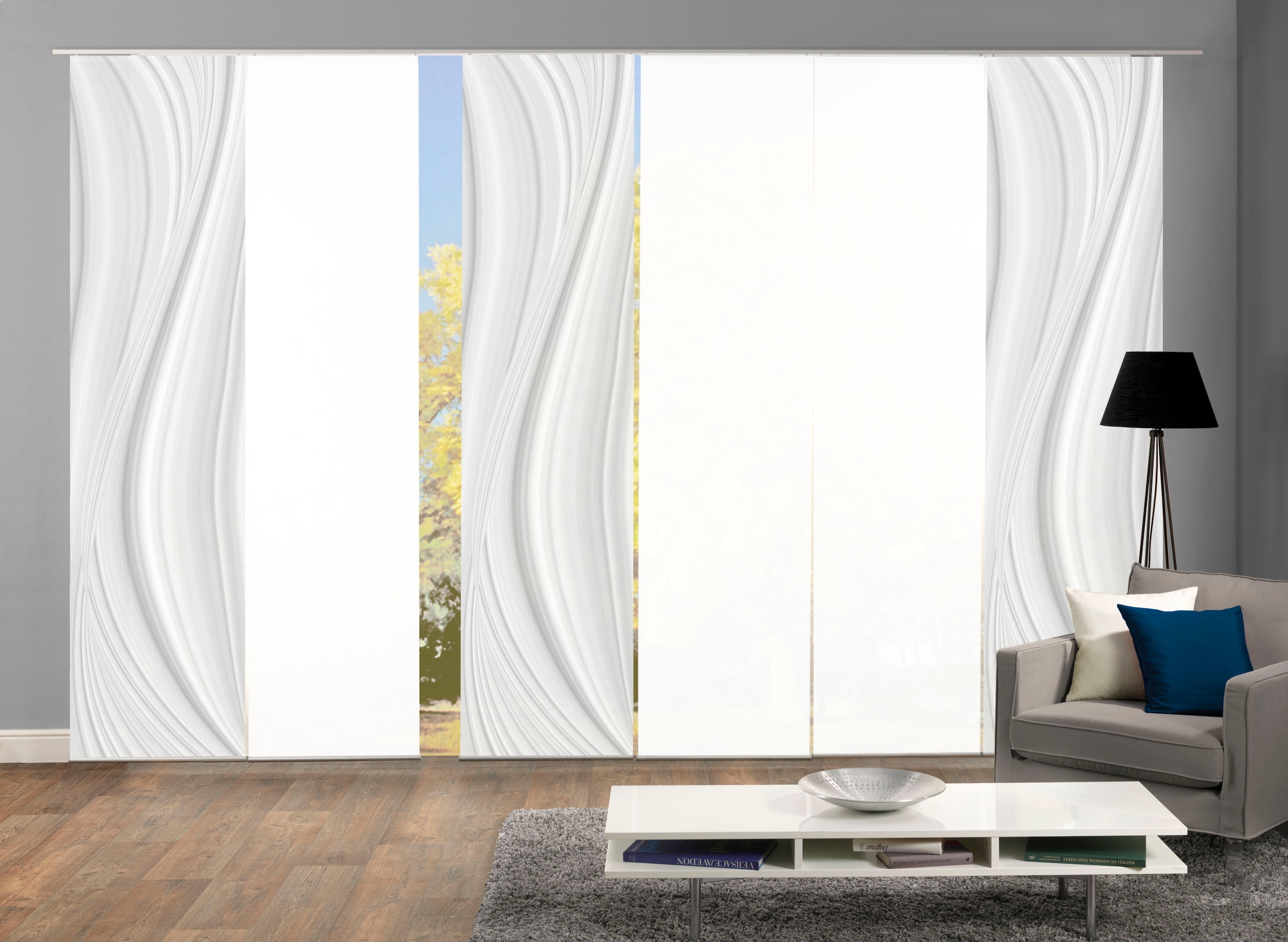 HOME WOHNIDEEN Schiebegardine "LAURINA 6er SET" Paneelwagen 6 Stk. tlg. Sch günstig online kaufen