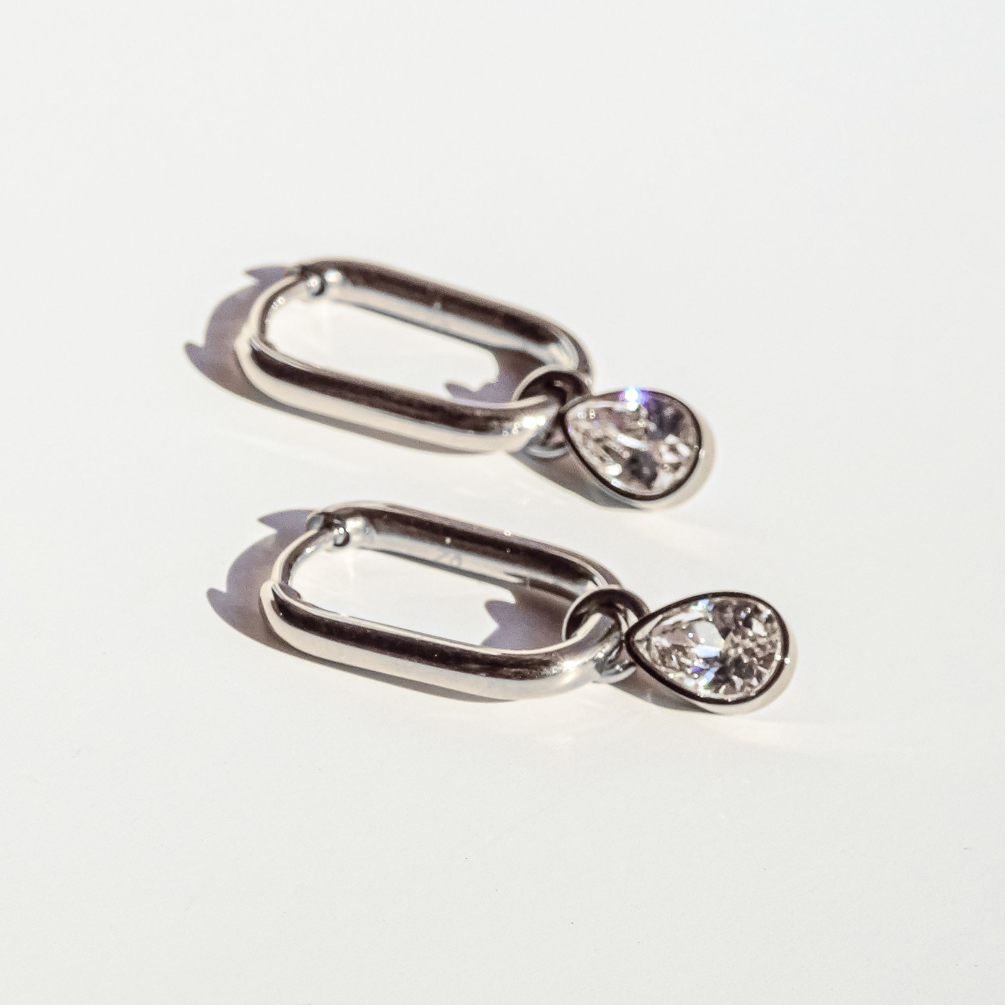 Echtzeit Paar Creolen »Schmuck Geschenk Edelstahl Ohrringe Like Diamonds Tropfen«, mit Zirkonia (synth.) - Einhänger abnehmbar
