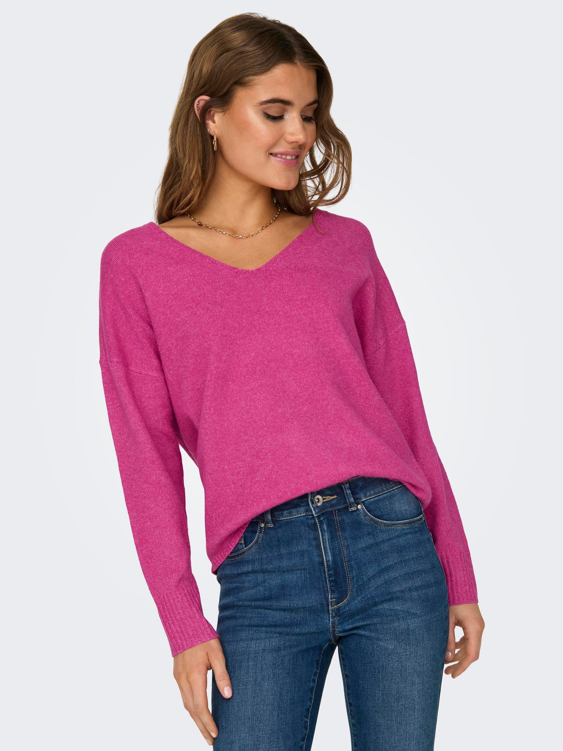 ONLY V-Ausschnitt-Pullover "ONLRICA LIFE L/S V-NECK PULLO KNT NOOS", mit V- günstig online kaufen