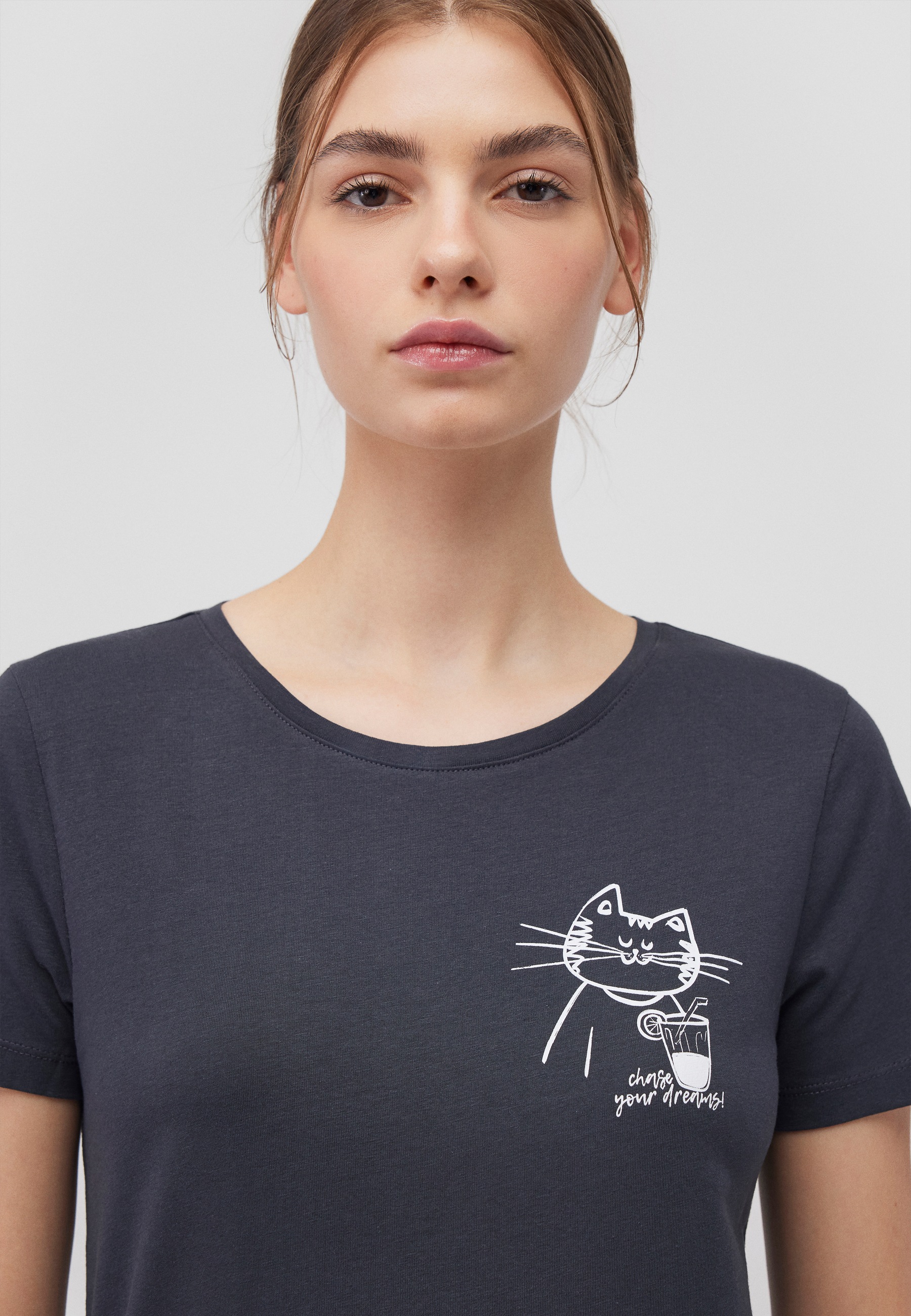 Mavi T-Shirt »CAT DRINK TEE«, Katzen T-Shirt