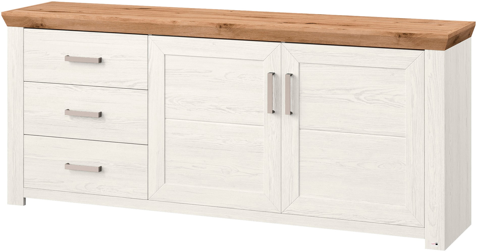 set one by Musterring Sideboard »York«, Typ 51, mit viel Stauraum, Bügelgriff silber, B 184 x H 79 cm
