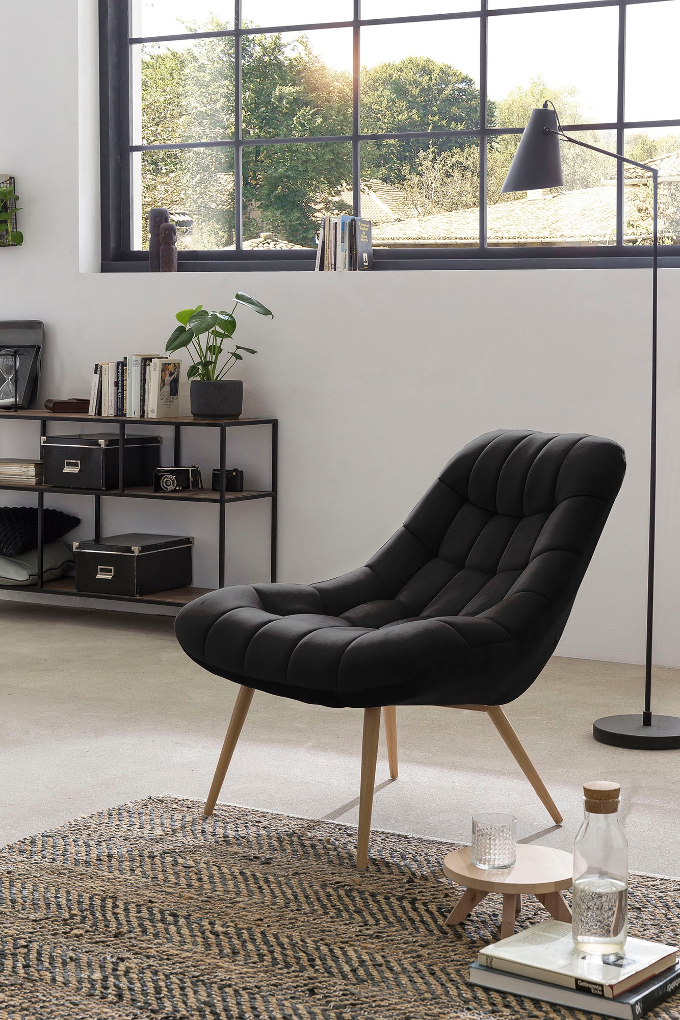 SalesFever Relaxsessel "Toulon - Komfortabler Loungesessel" mit XXL-Steppun günstig online kaufen