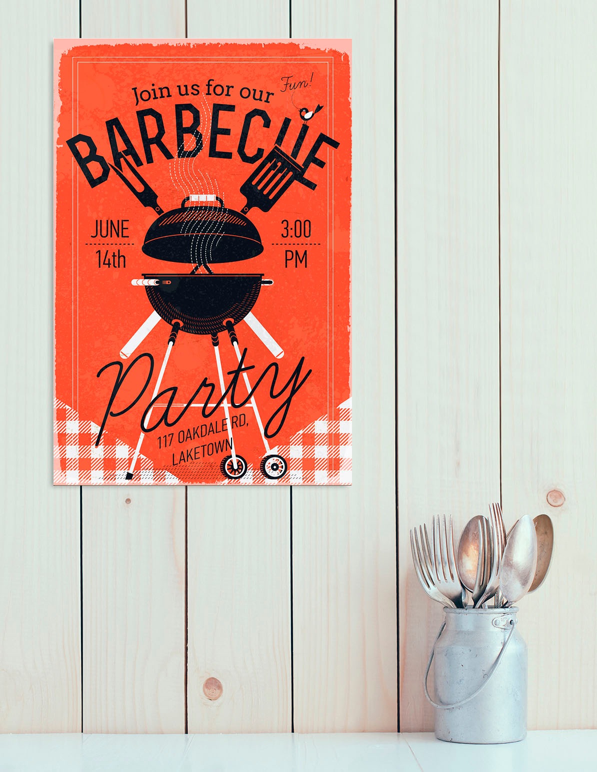 queence Metallbild "Barbecue party", Schriftzüge-Schriftzug, (1 St.), Stahl günstig online kaufen