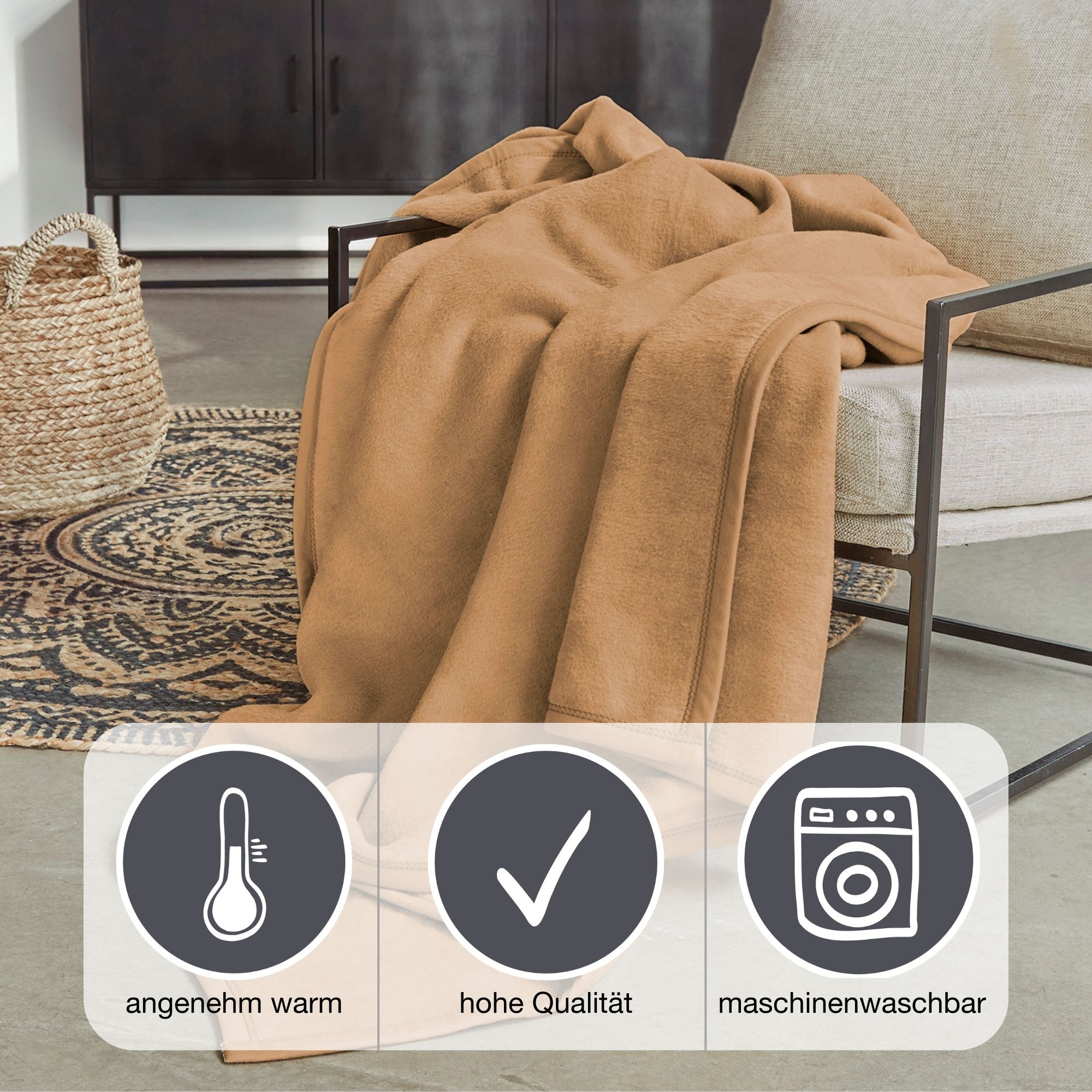 IBENA Wohndecke "Luxus" verschiedene Größen, unifarbenes Design, Kuscheldec günstig online kaufen