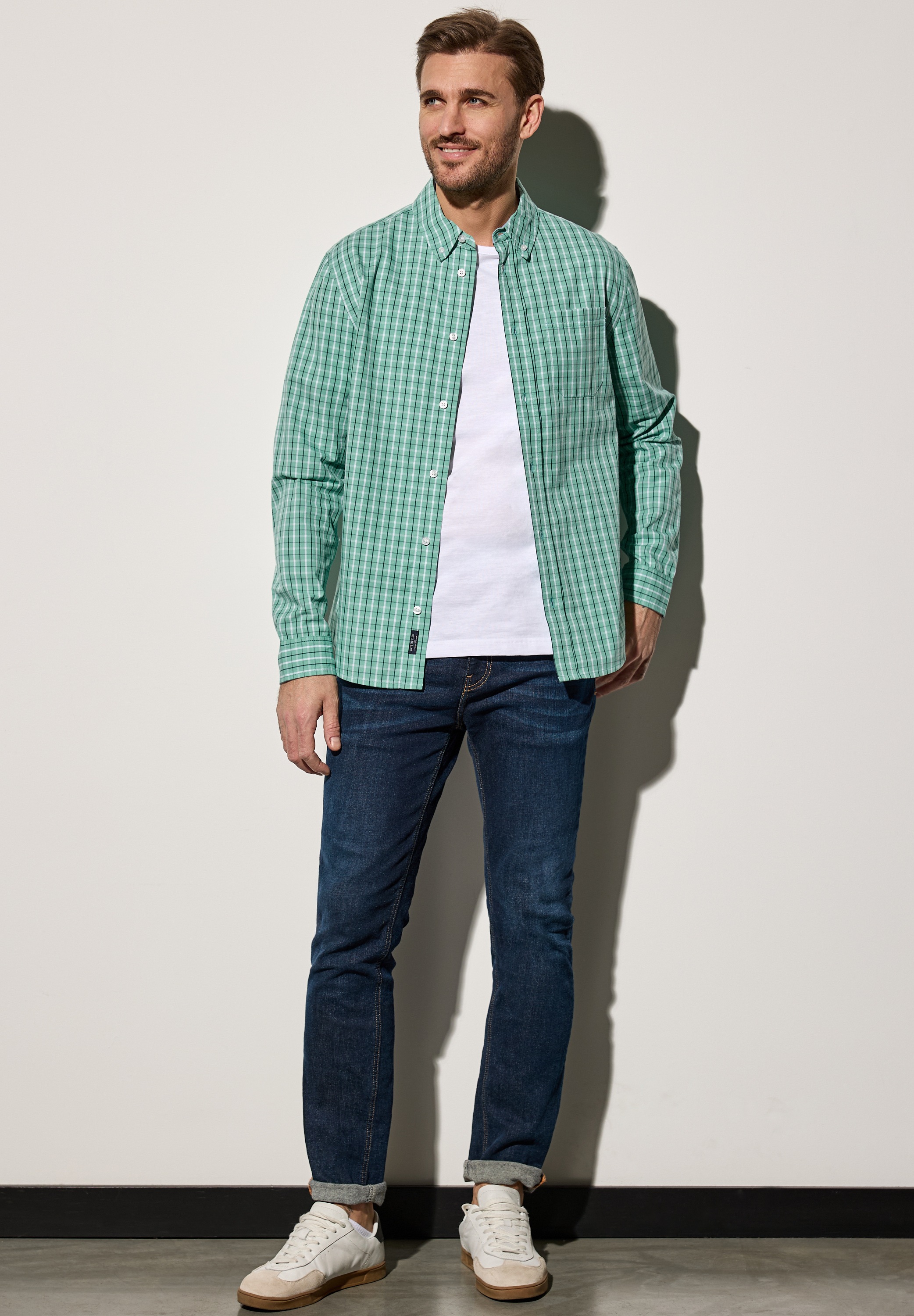 STREET ONE MEN Karohemd, aus reiner Baumwolle