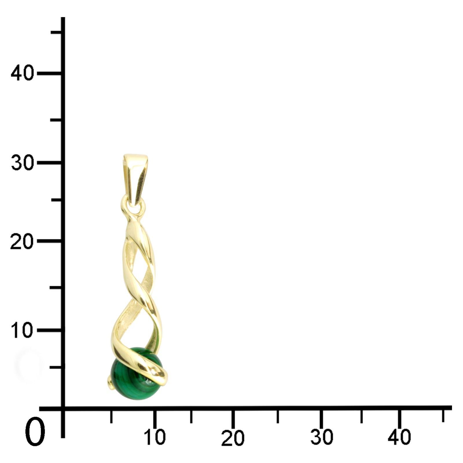 OSTSEE-SCHMUCK Kettenanhänger »- Lusia - Gold 333/000 - Malachit«