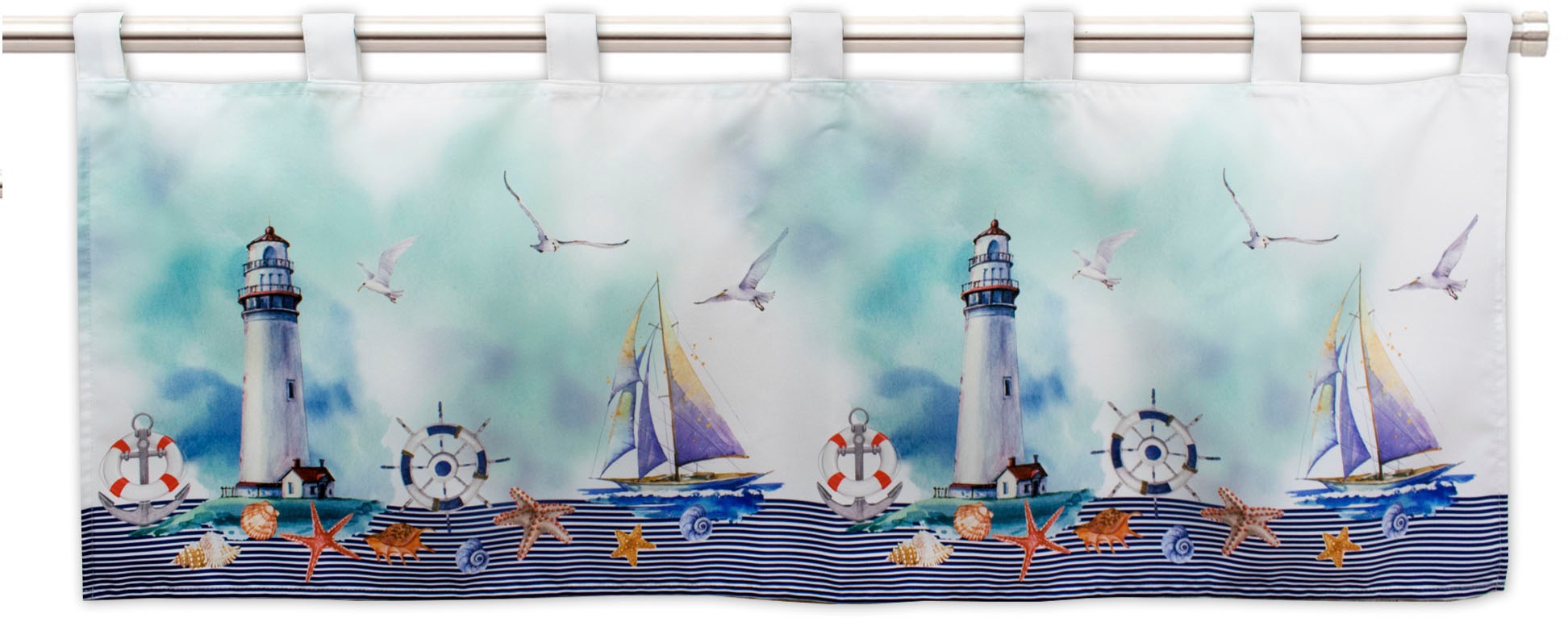 Delindo Lifestyle Gardine "Leuchtturm" Schlaufen 1 Stk. tlg. mit Schlaufena günstig online kaufen