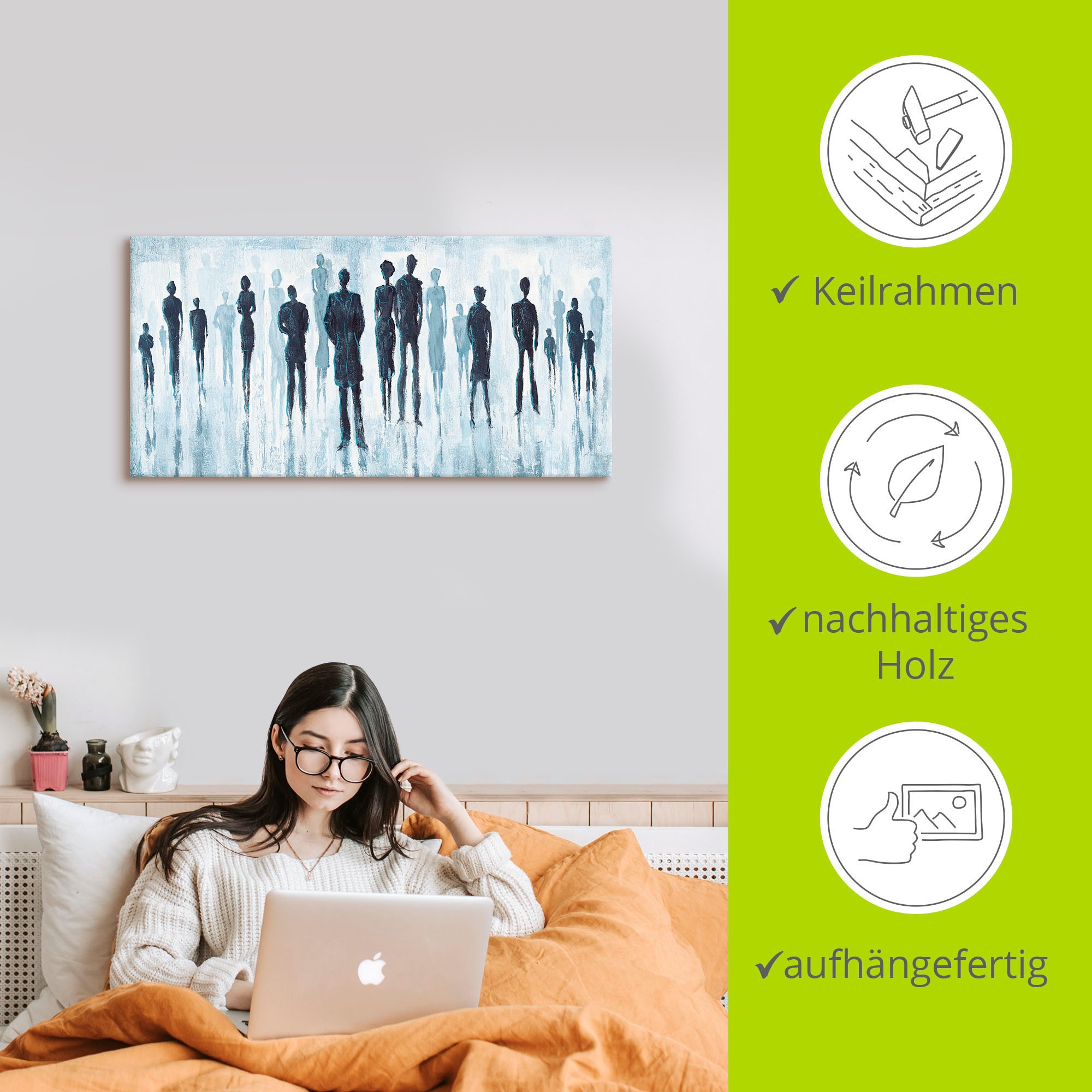 Artland Wandbild »Genau in der Mitte«, Gruppen & Familien, (1 St.), als Alubild, Outdoorbild, Leinwandbild in verschied. Größen