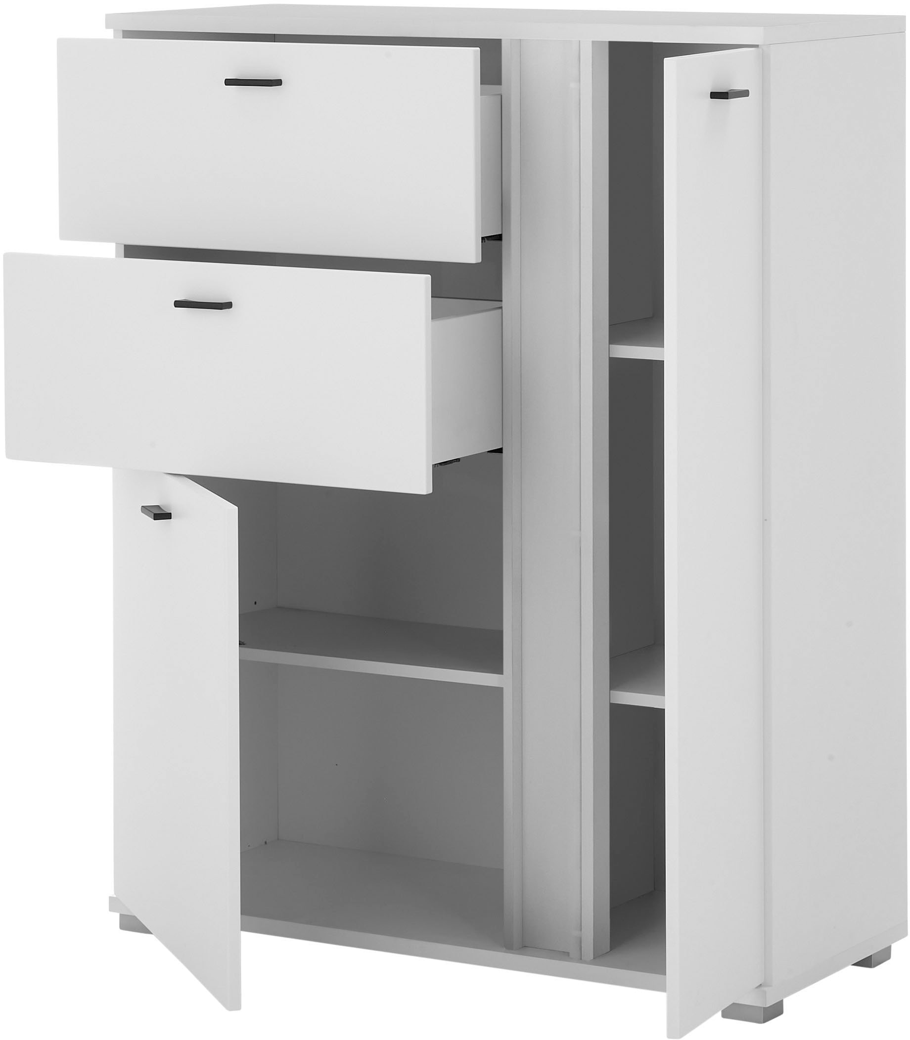 INOSIGN Highboard »LONG ISLAND«, (1 St.), in moderner Trendfarbe,inklusive senkrechter Beleuchtung,Breite 100 cm