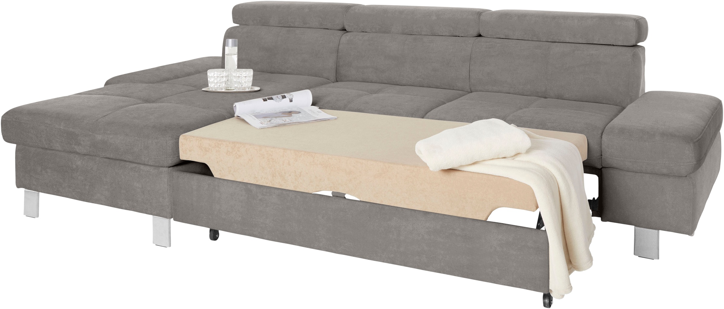 Thumbnail - exxpo - sofa fashion Ecksofa "Fiji, hochwertige Detailverarbeitung im Sitz und Rücken, L-Form", bequem durch Kopf- und A...