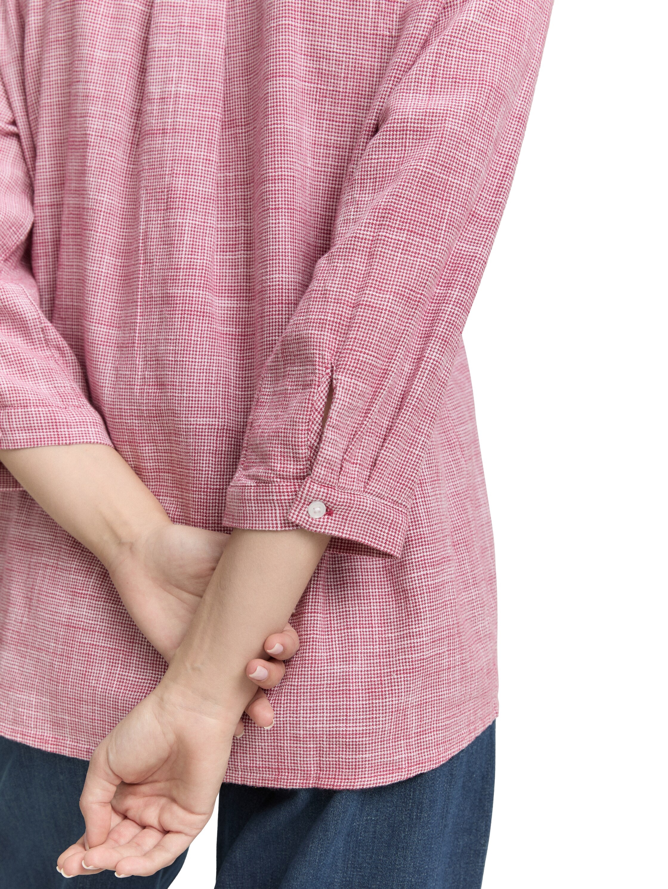TOM TAILOR Klassische Bluse, mit geschlitztem Rundhalsausschnitt