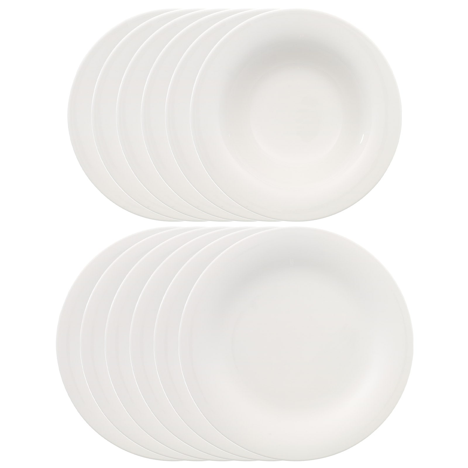 Villeroy & Boch Geschirr-Set "Tafelservice New Cottage Basic 12er Set weiß" Spülmaschinengeeignet, Mikrowellengeeignet