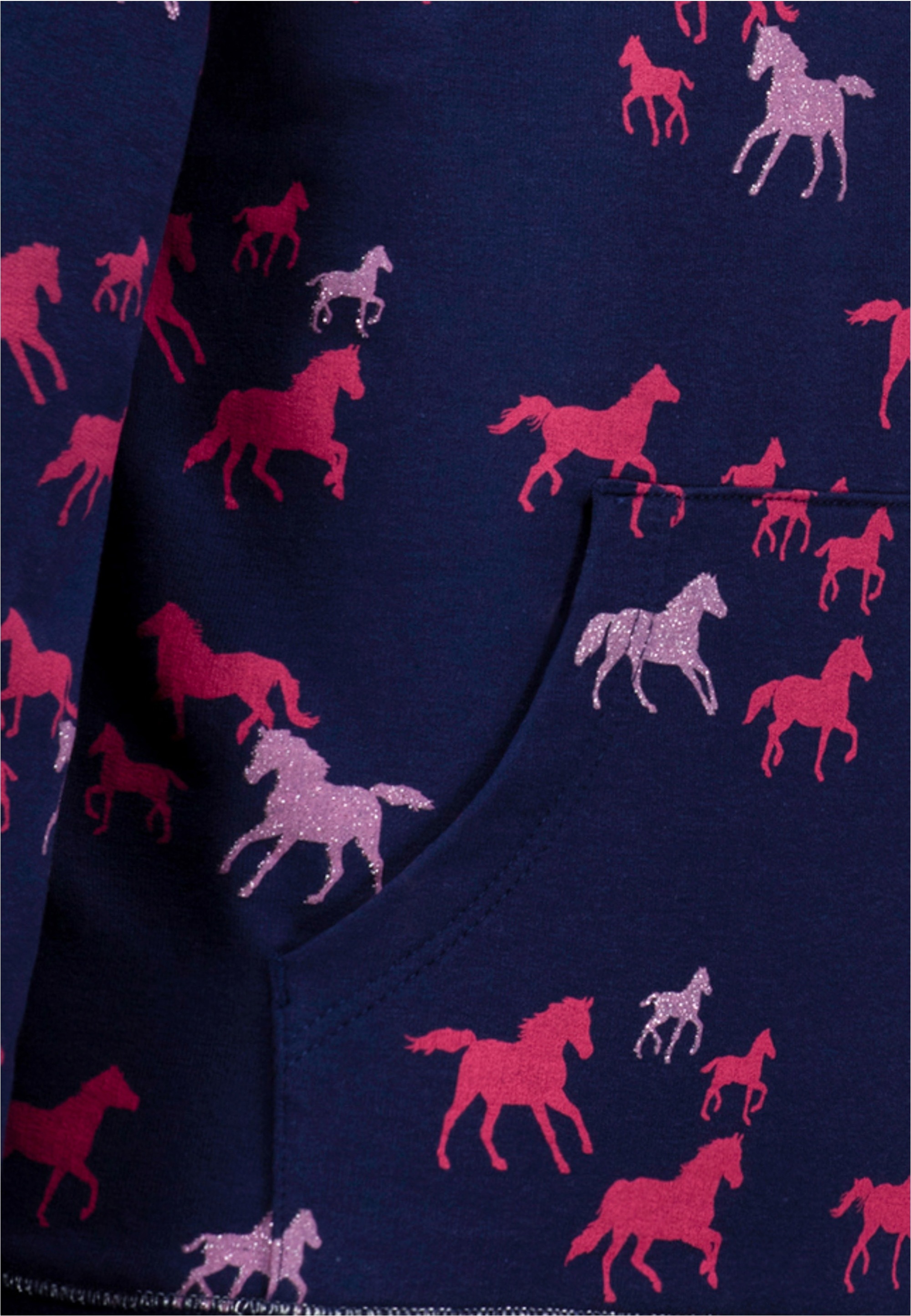 SALT AND PEPPER Kapuzensweatshirt »AOP glitter Horse«, mit kuscheliger Innenseite