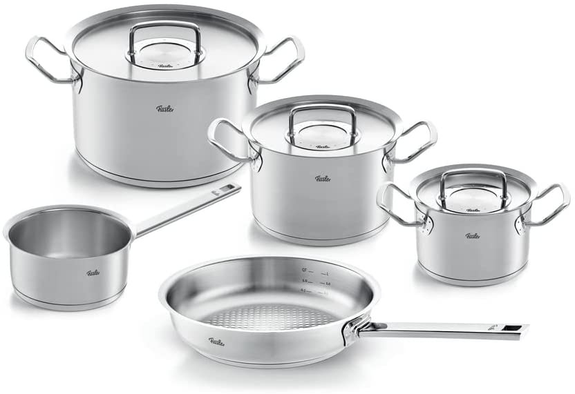 FISSLER Topf-Set "ORIGINAL-PROFI COLLECTION Edelstahl-Topfset", silber, Töpfe, mit breitem Schüttrand, Kaltmetallgriffen. Made in Germany