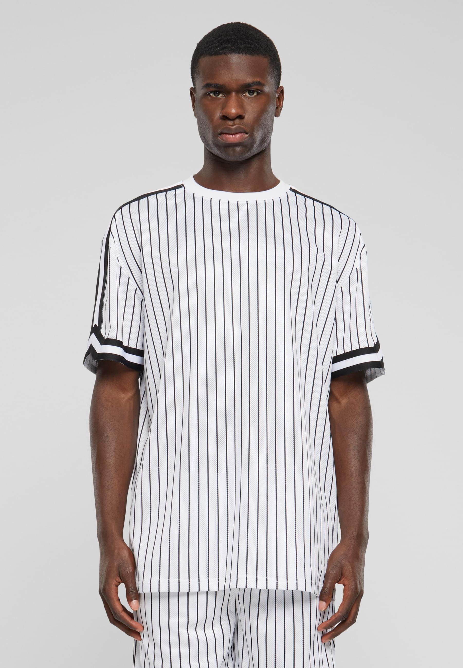 URBAN CLASSICS T-Shirt »Urban Classics Herren Oversized Striped Mesh Tee«, (1 tlg.)