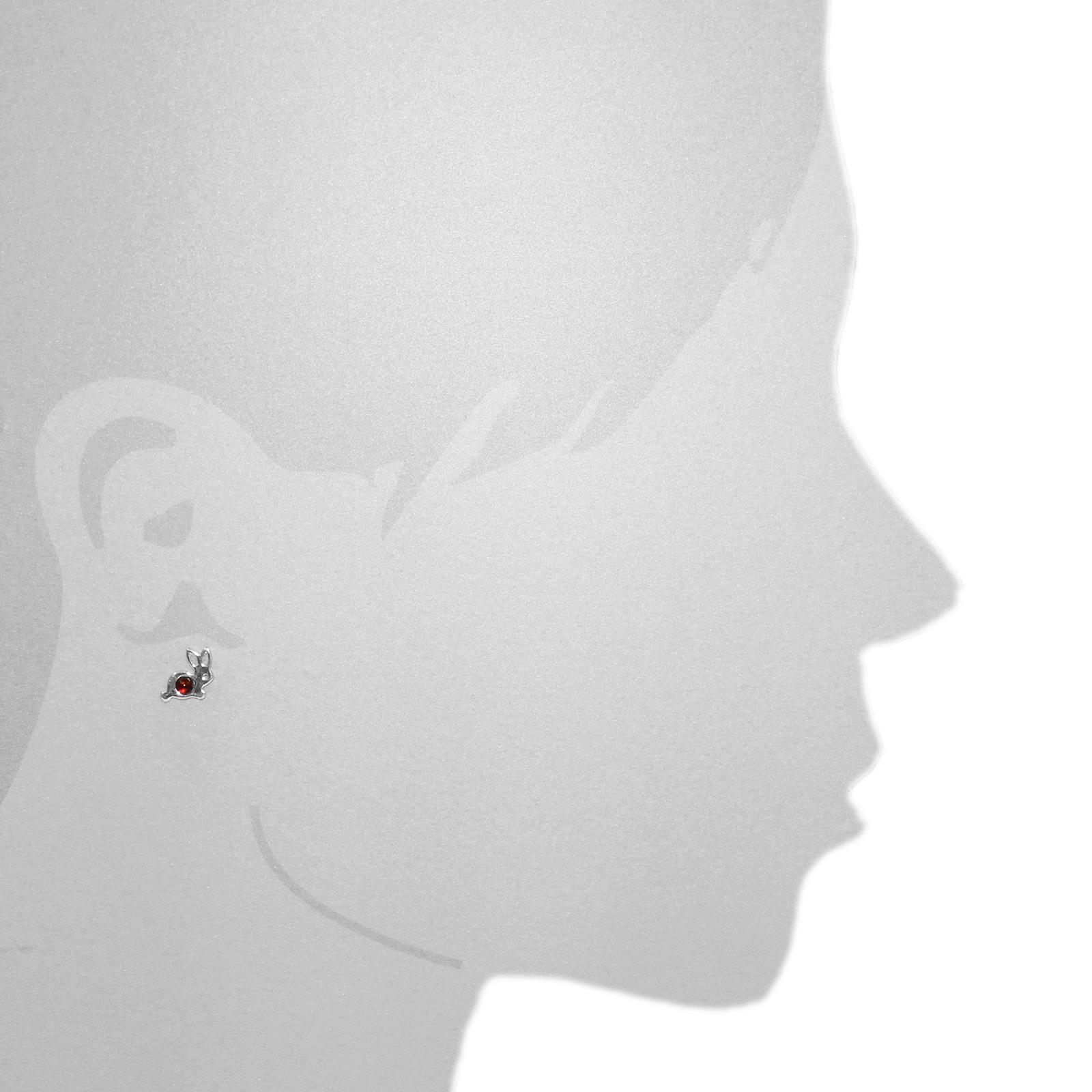 OSTSEE-SCHMUCK Paar Ohrstecker »- Häschen - Silber 925/000 - Bernstein«
