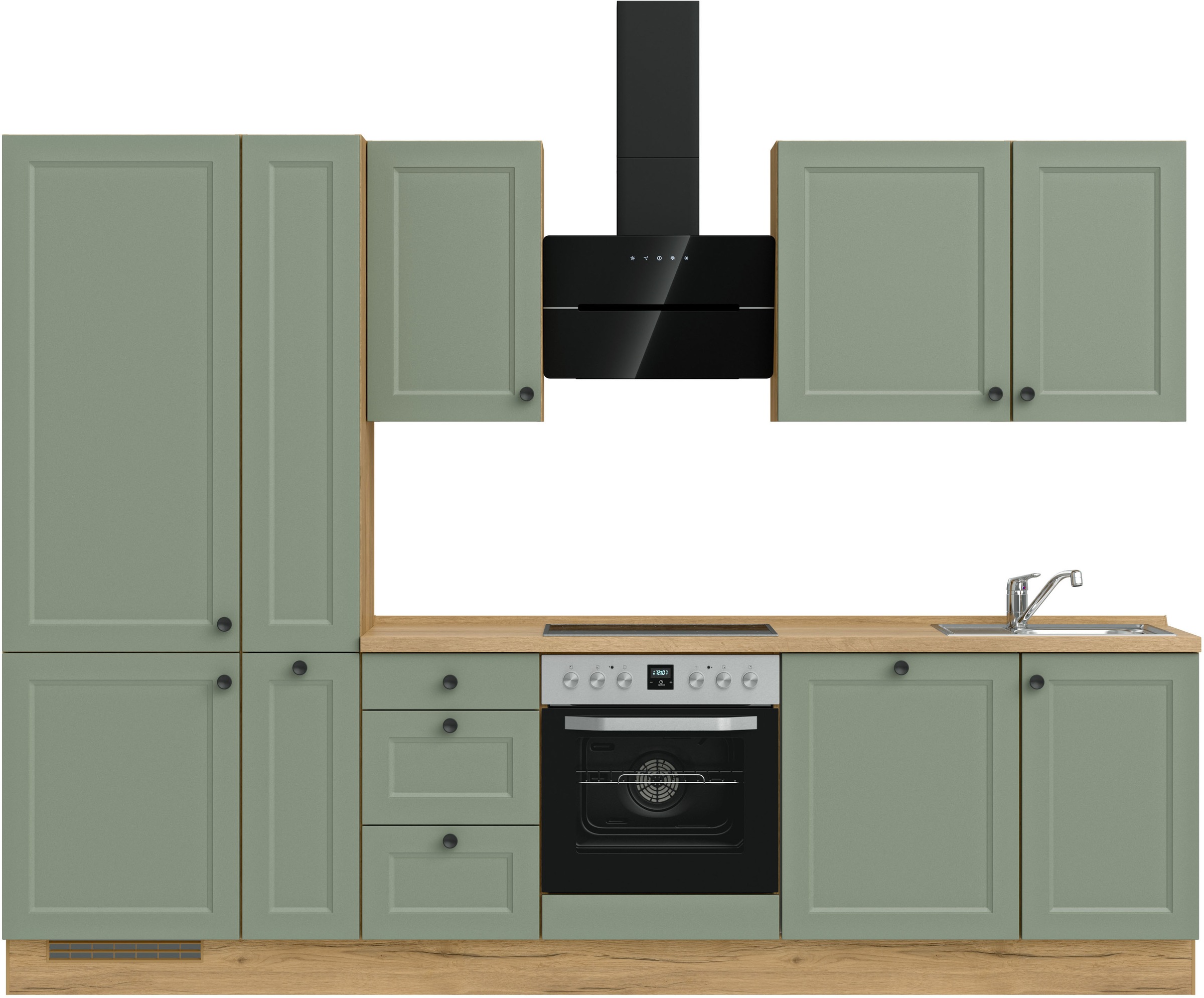 nobilia® Küchenzeile »"Cascada II"« vormontiert, Breite 300 cm, Ausrichtung wählbar, wahlw. mit E-Geräten