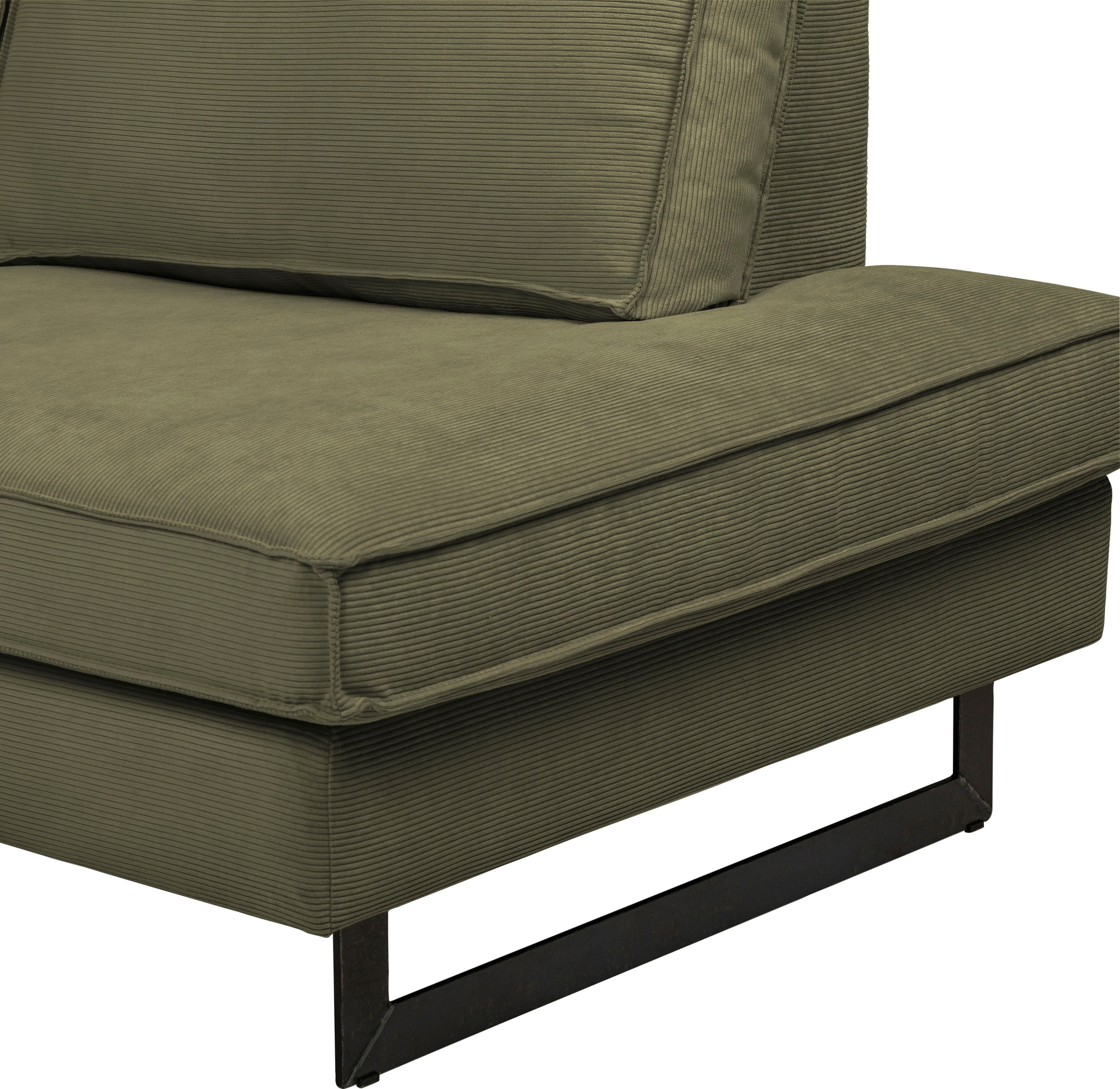 Places of Style Wohnlandschaft »Pinto, 350 cm, U-Form, XXL, mit Ottomanen«, Cord, Chenille, Lederoptik, mit Keder, Metallfüße, Wellenunterfederung