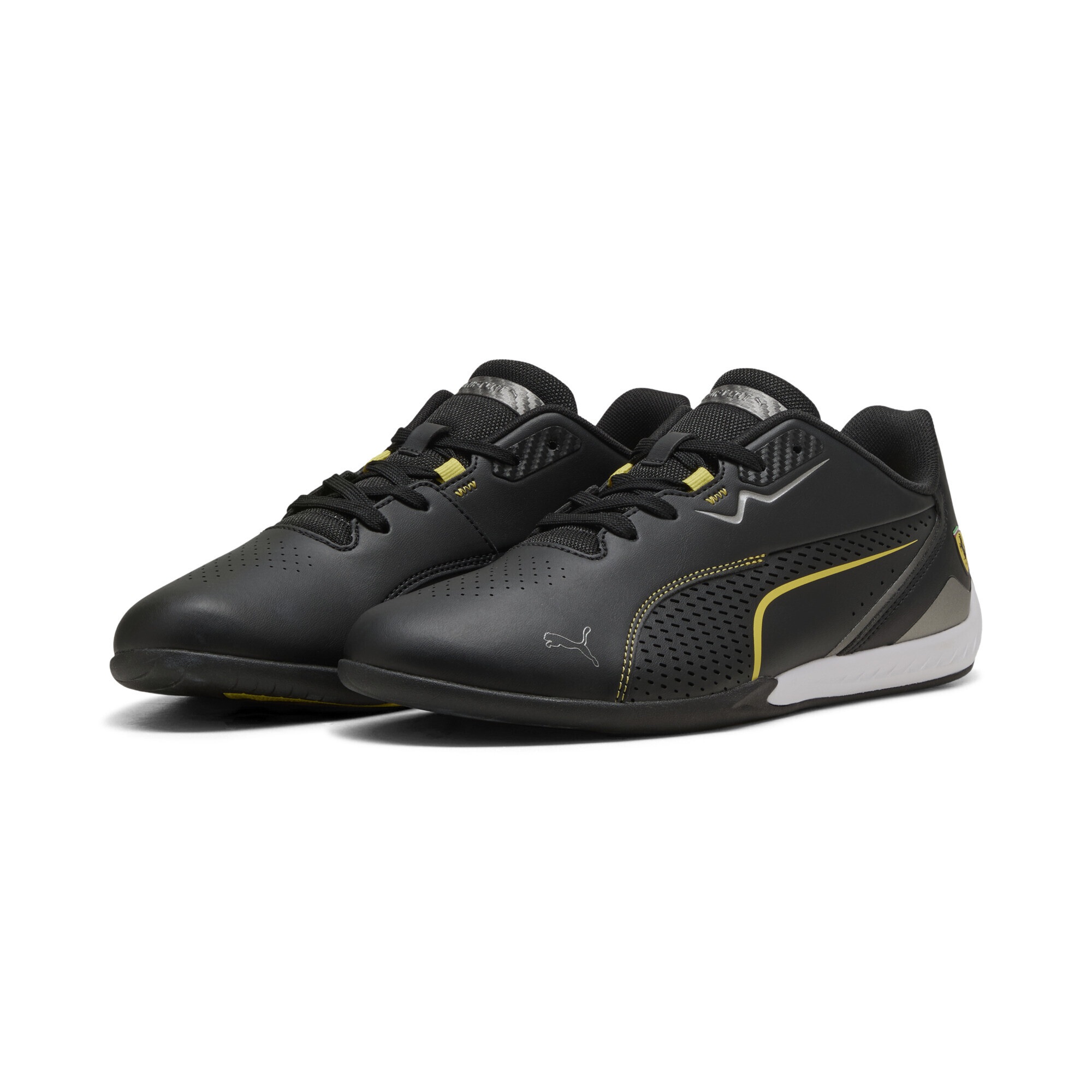 PUMA Damen Sneaker "Scuderia Ferrari Drift Cat 11 Sneakers Erwachsene", Gr. 45schwarz speed gelb, Obermaterial: Synthetik, Textil; Futter: Textil;