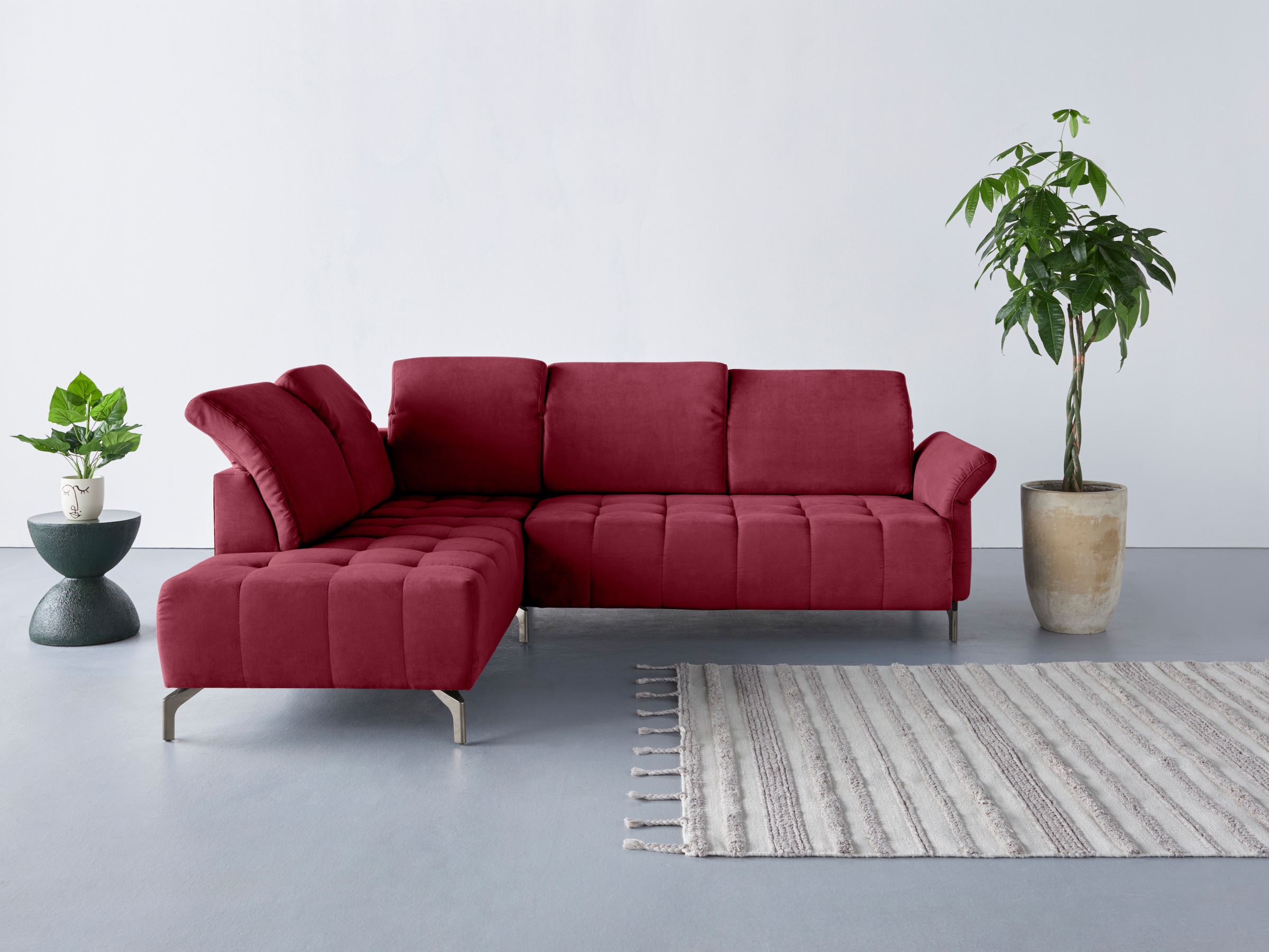 Home affaire Ecksofa "Fresh L-Form" Federkern, wahlweise Kopfteilverstellun günstig online kaufen